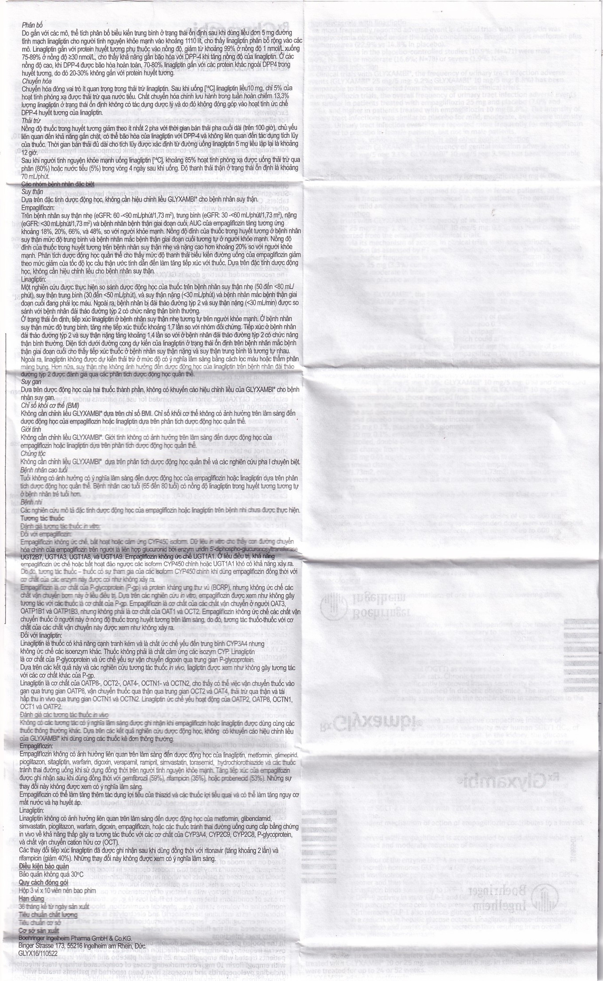 Thuốc Glyxambi 10mg/5mg Boehringer điều trị đái tháo đường típ 2 (3 vỉ x 10 viên)
