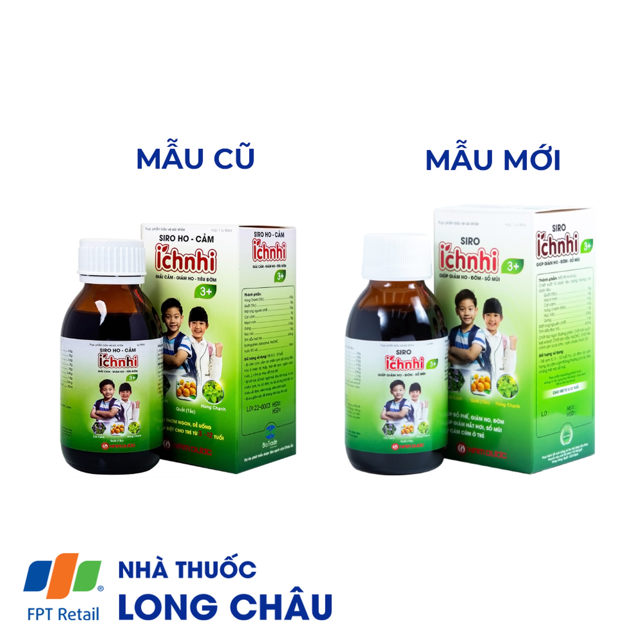 Siro Ích nhi 3+ Nam Dược giúp giảm ho, đờm, sổ mũi (90ml)