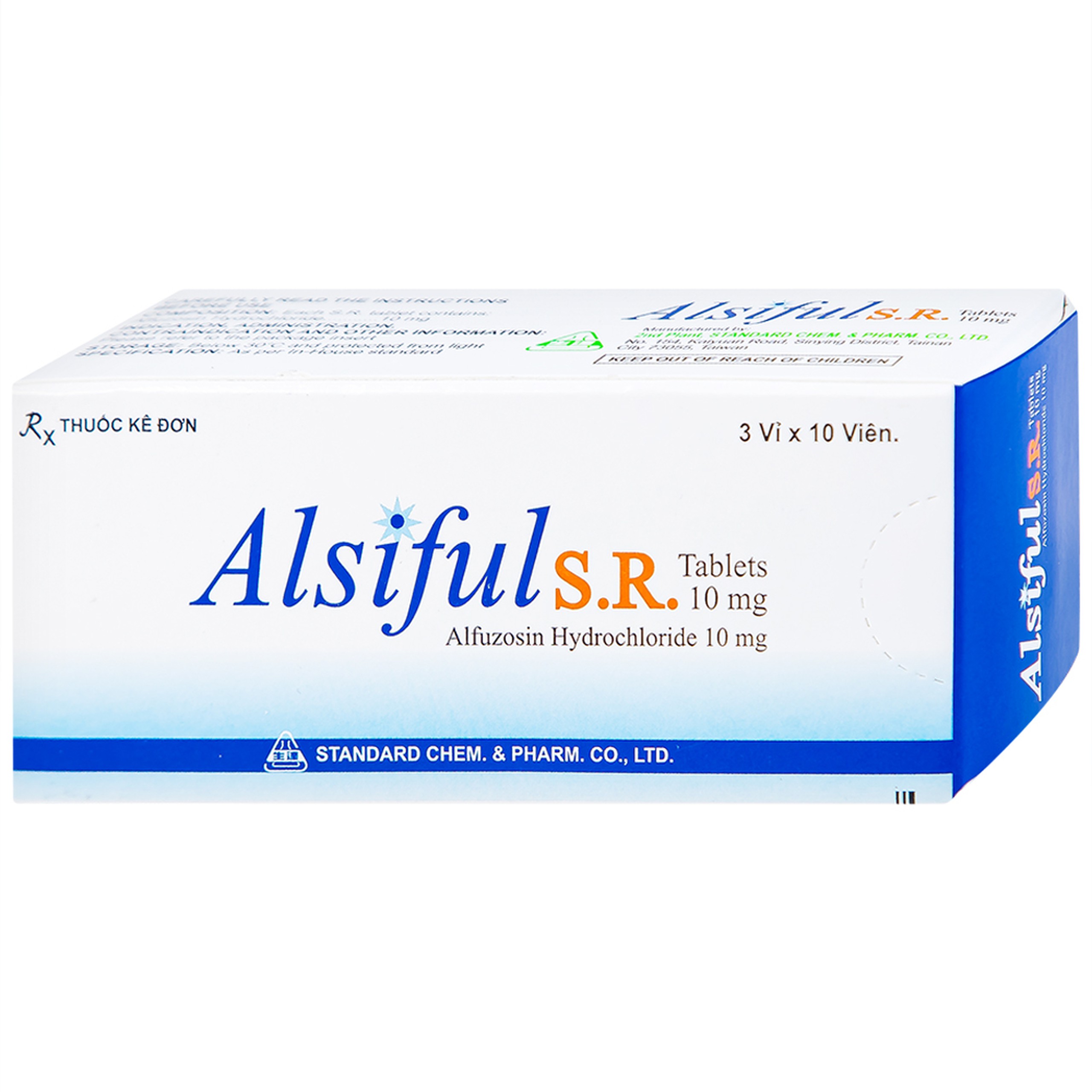 Thuốc Alsiful S.R 10mg Standard điều trị phì đại lành tính tuyến tiền liệt (3 vỉ x 10 viên)