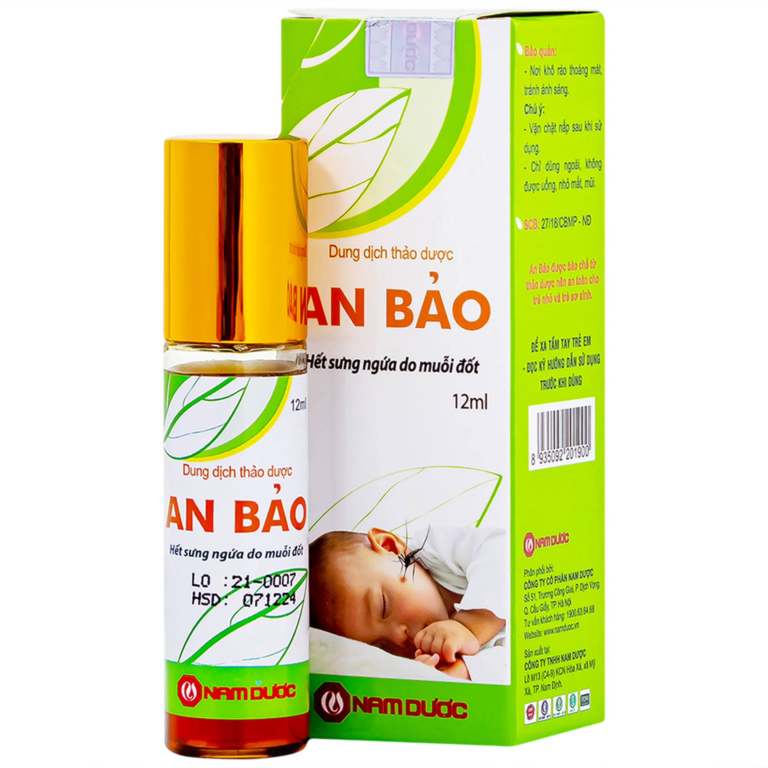Dung dịch thảo dược An Bảo hết sưng ngứa do muỗi đốt (12ml)