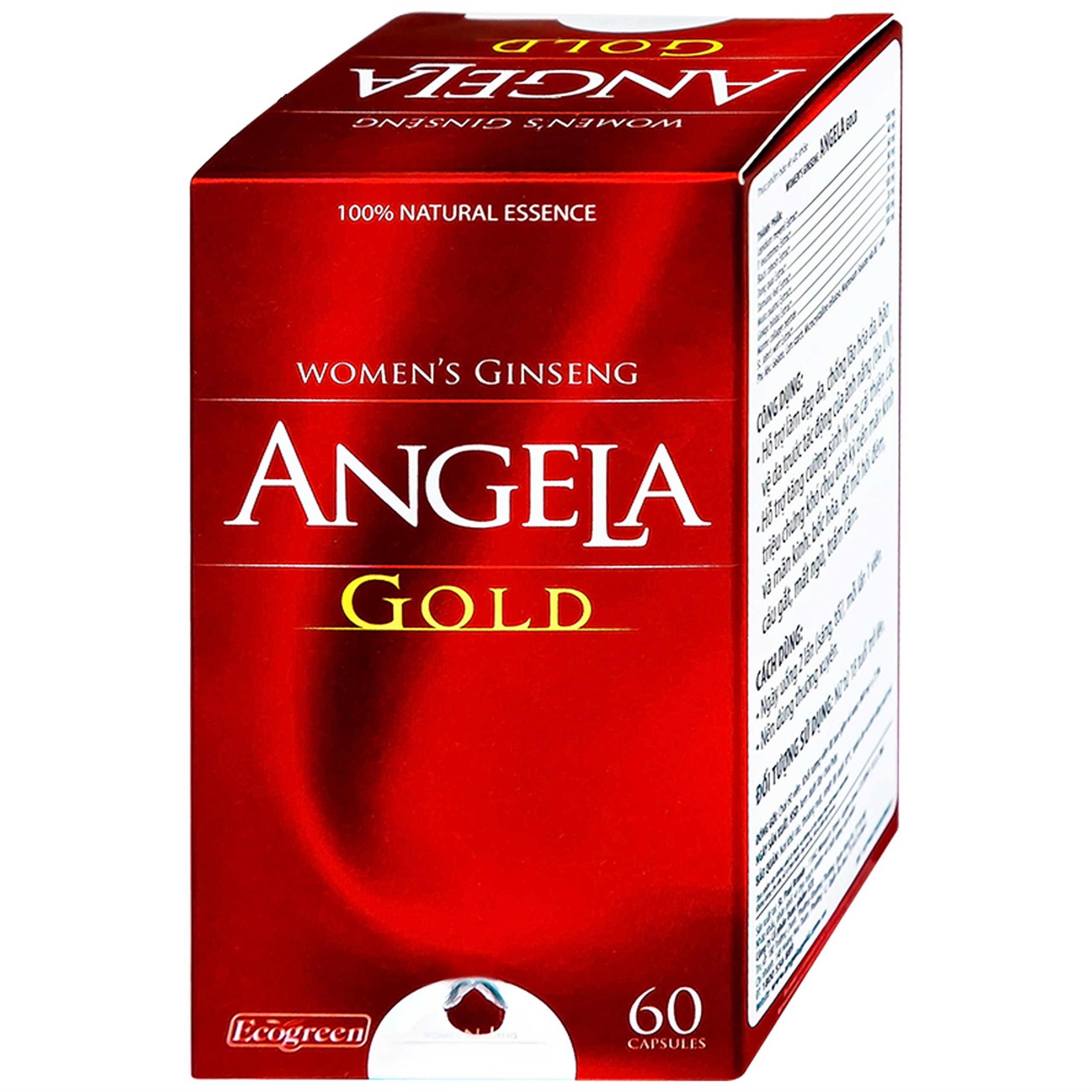 Viên uống sâm Angela Gold Ecogreen làn da căng sáng, tăng cường sinh lý nữ (60 viên)
