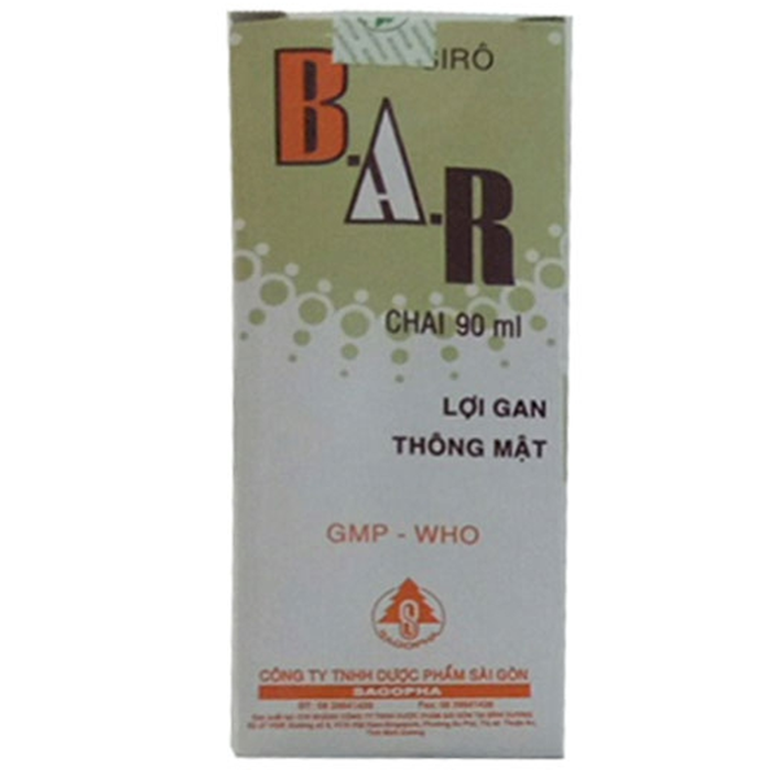 Siro Bar Sagopha lợi gan, thông mật (90ml)