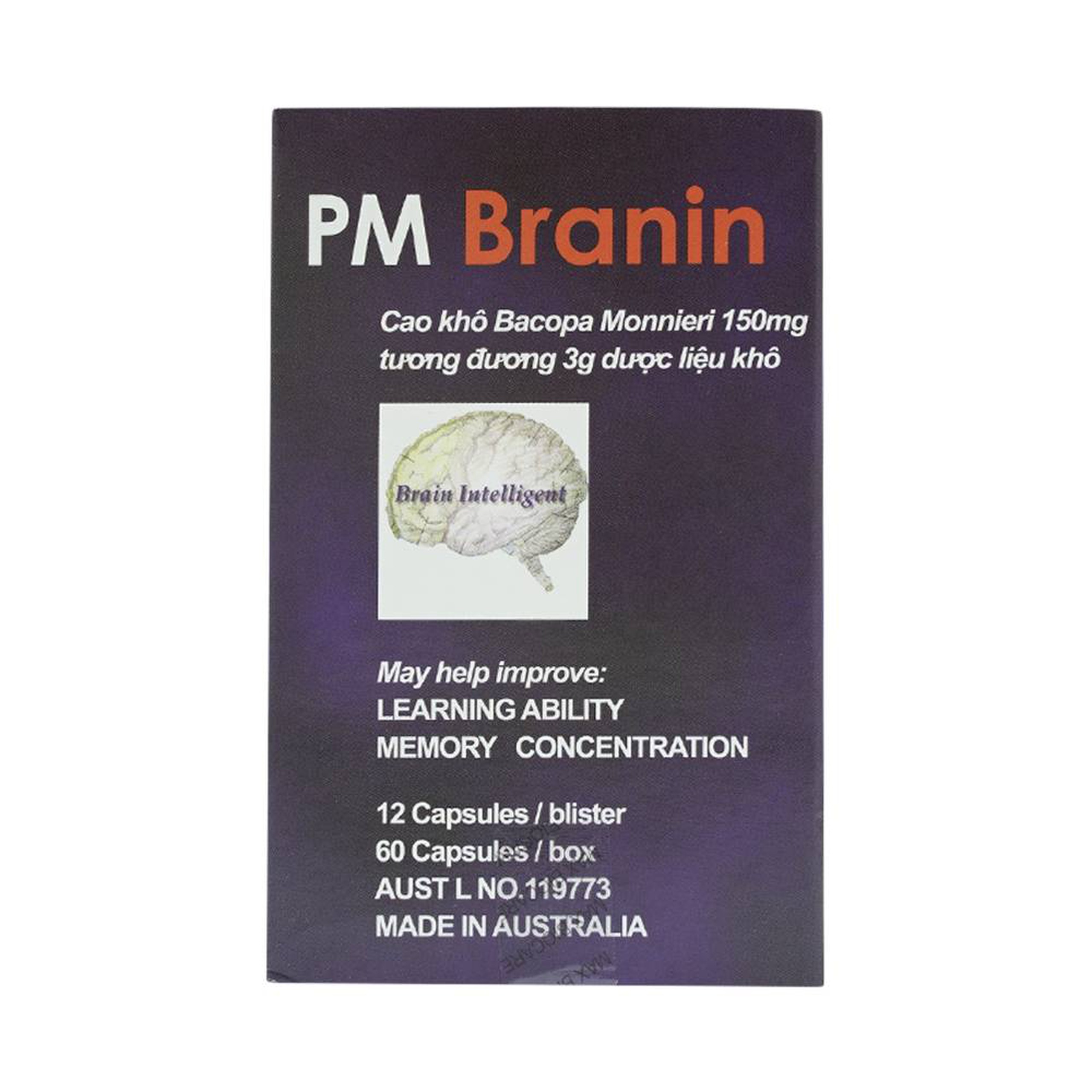 Thuốc PM Branin Probiotec cải thiện và duy trì chức năng não (5 vỉ x 12 viên)