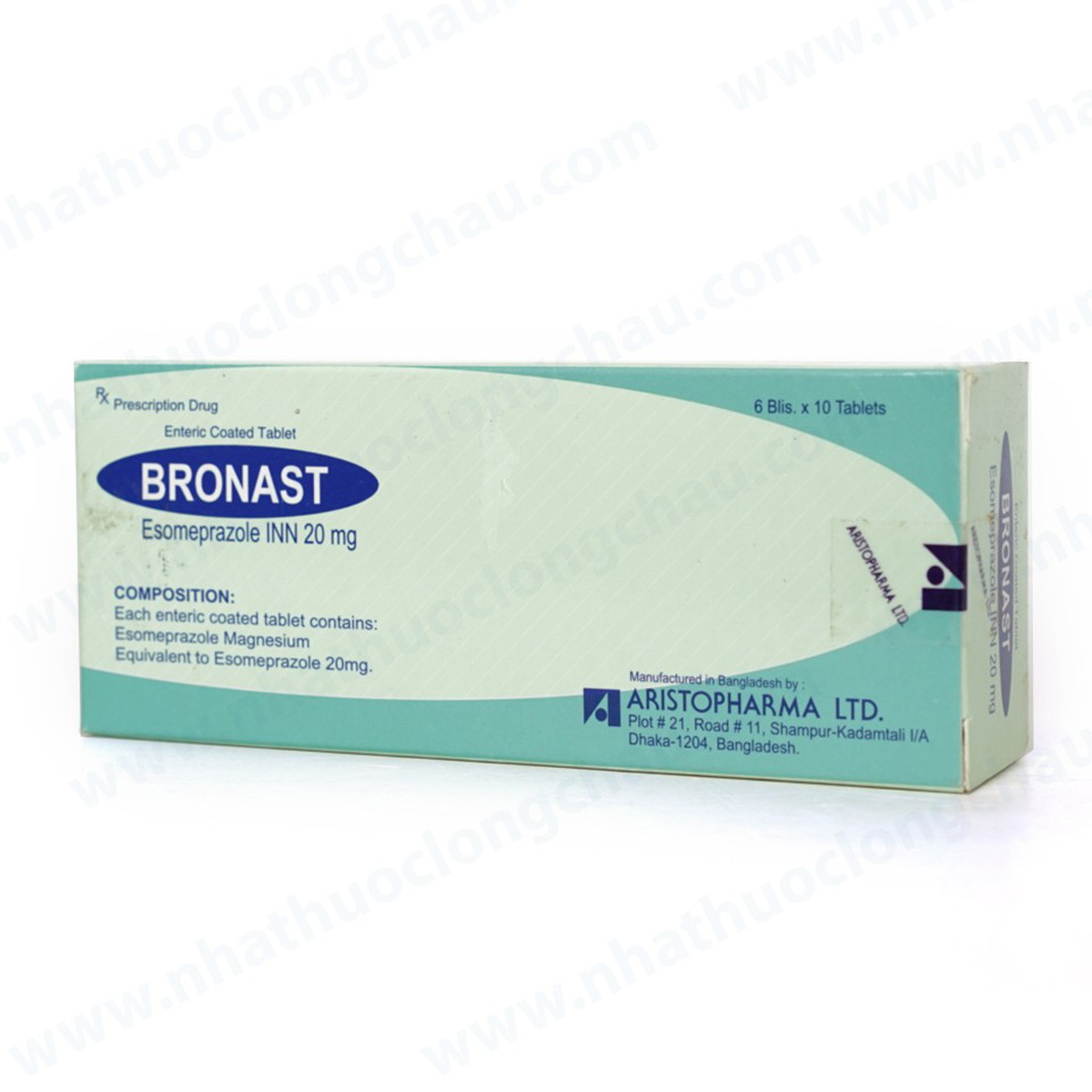 Thuốc Bronast 20mg Aristopharma điều trị trào ngược dạ dày (6 vỉ x 10 viên)
