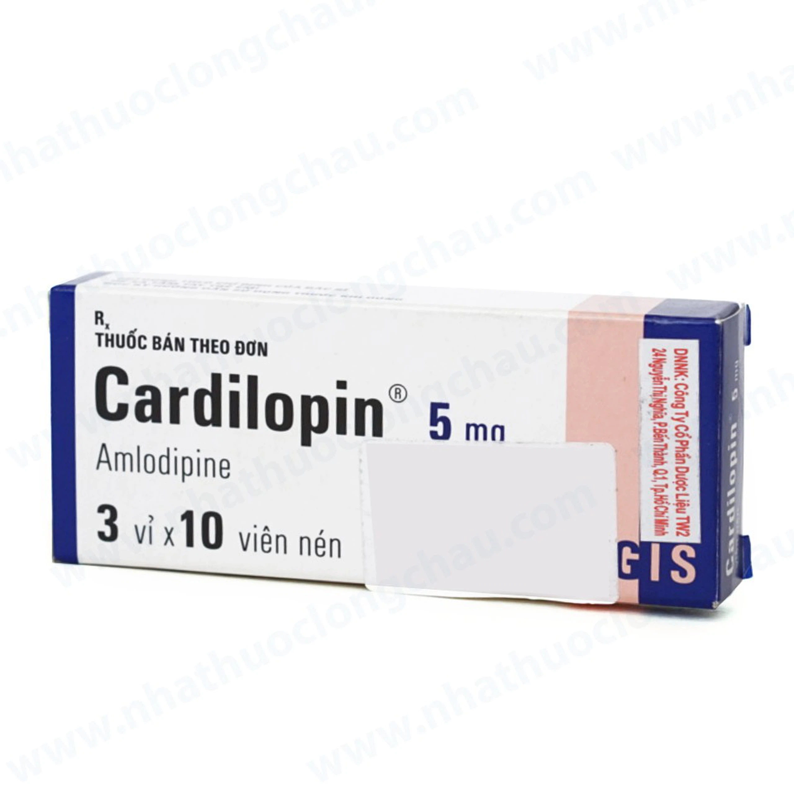 Thuốc Cardilopin 5mg Egis Pharma điều trị tăng huyết áp, đau thắt ngực (3 vỉ x 10 viên)