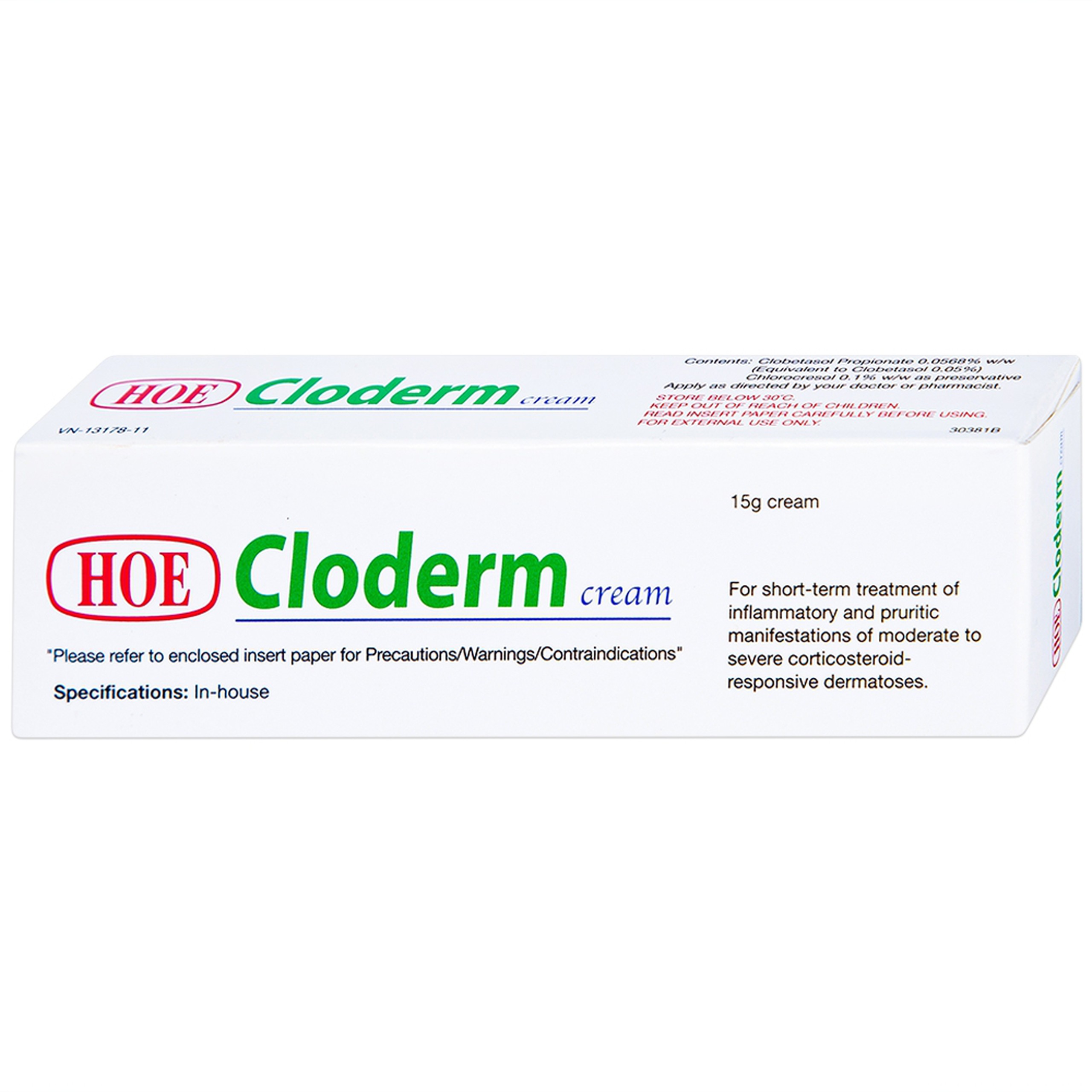 Kem Cloderm Cream điều trị ngắn hạn biểu hiện viêm và ngứa các bệnh lý da (15g)