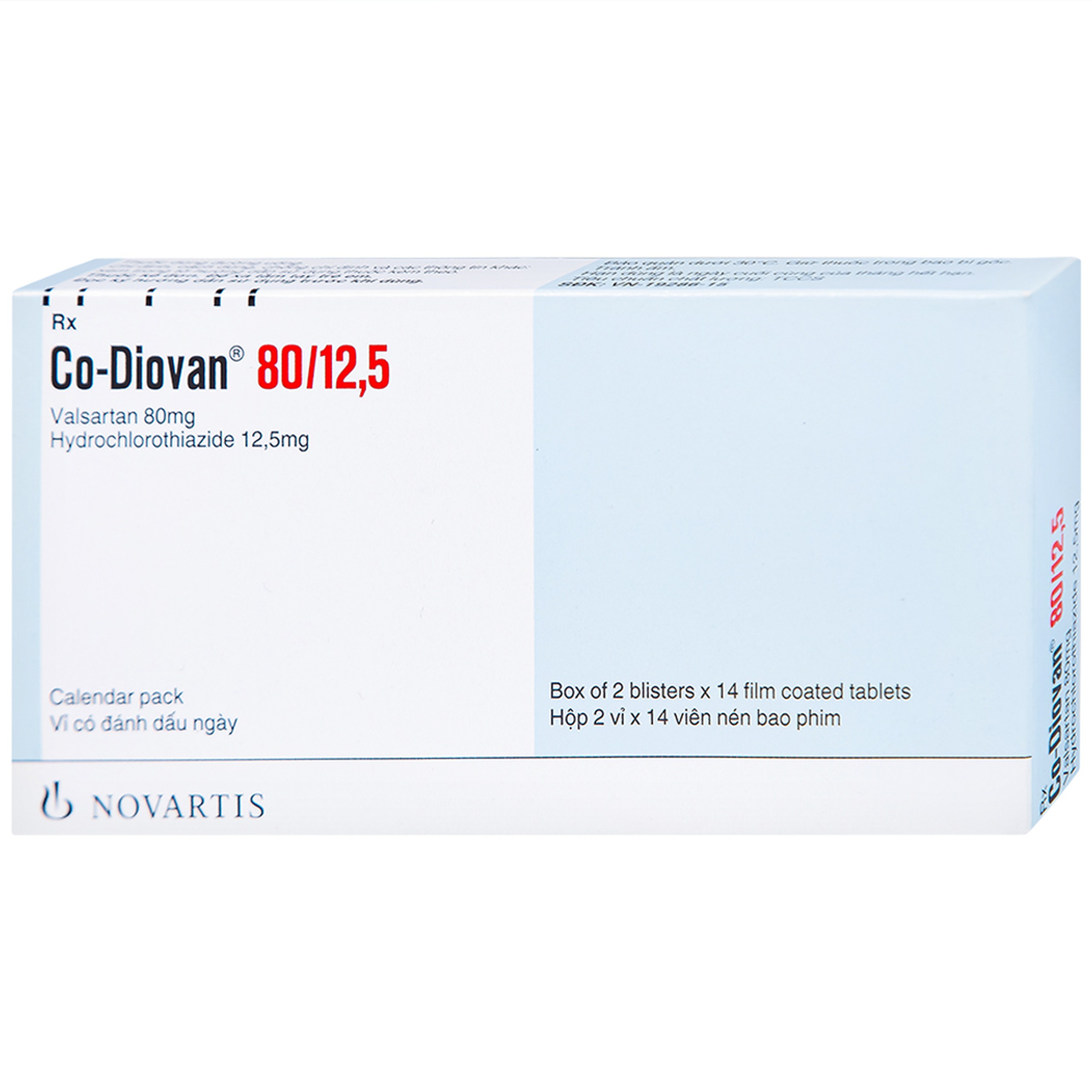 Thuốc Codiovan 80mg/12.5mg Novartis điều trị tăng huyết áp (2 vỉ x 14 viên)