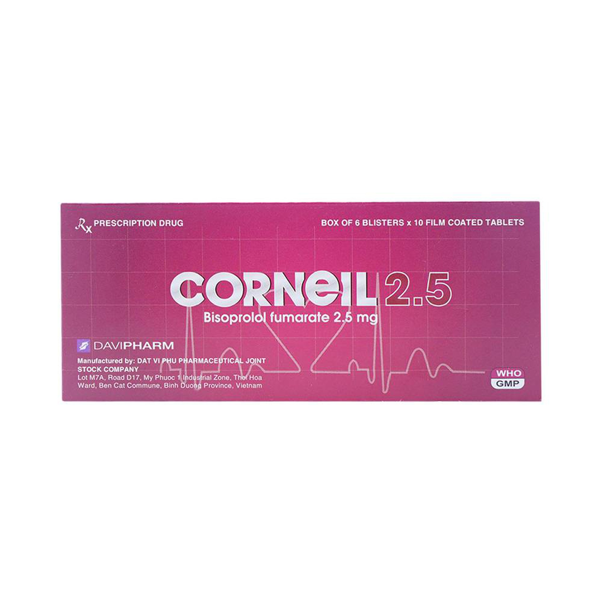 Thuốc Corneil Đạt Vi Phú điều trị tăng huyết áp, đau thắt ngực (6 vỉ x 10 viên)