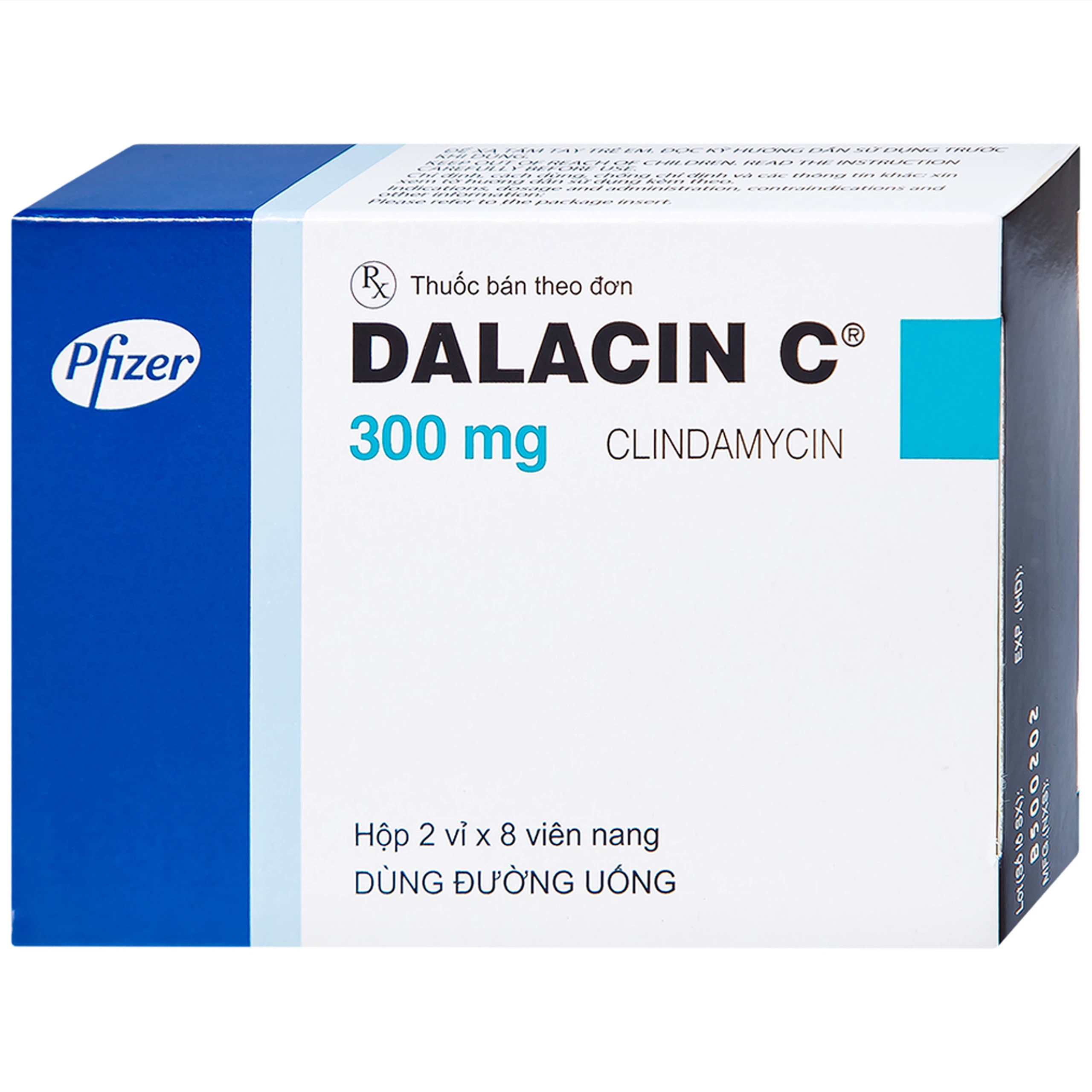 Thuốc Dalacin C 300mg Pfizer điều trị nhiễm khuẩn (2 vỉ x 8 viên)