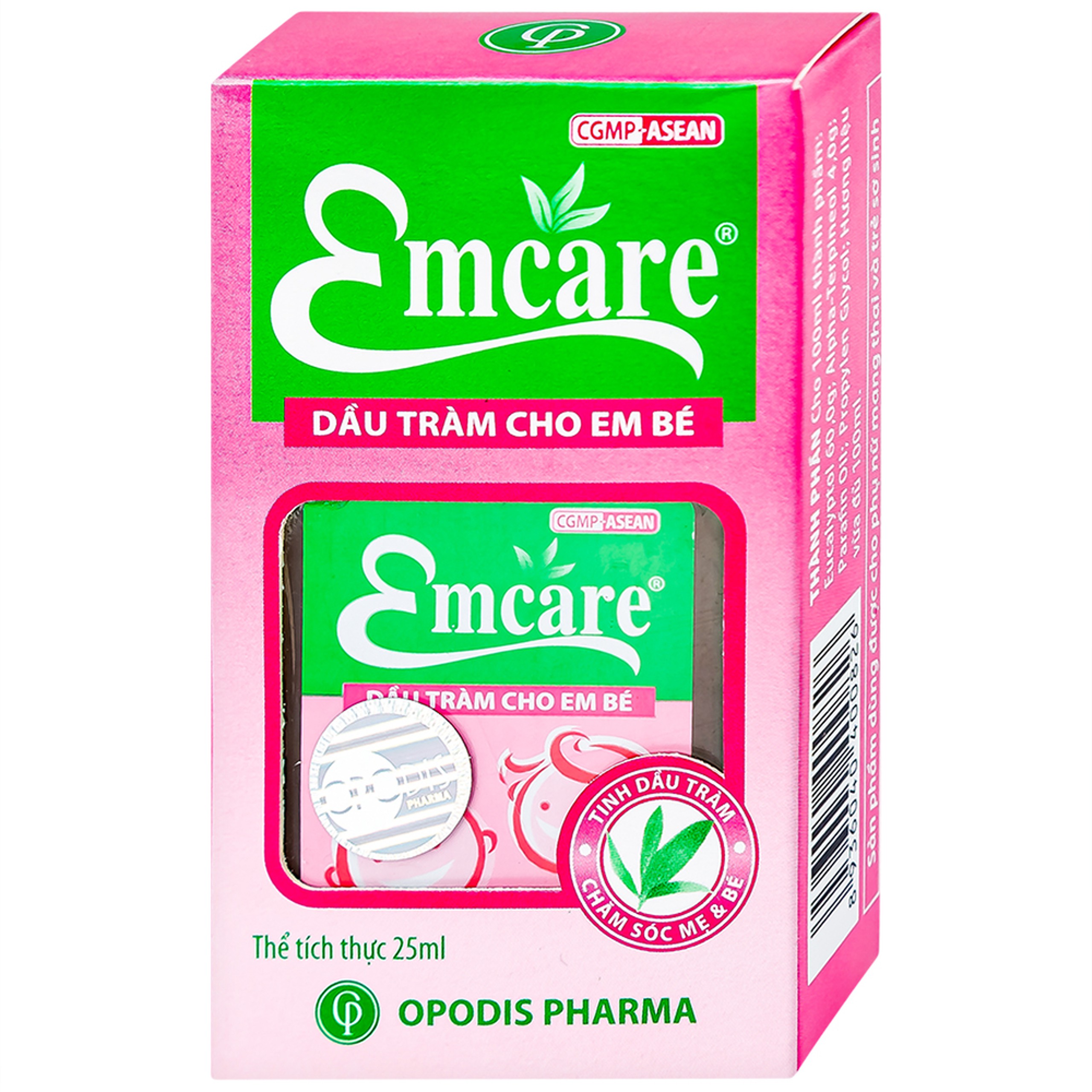Dầu tràm cho em bé Emcare Opodis Pharma hỗ trợ phòng cảm lạnh, cảm cúm, ho khan (25ml)
