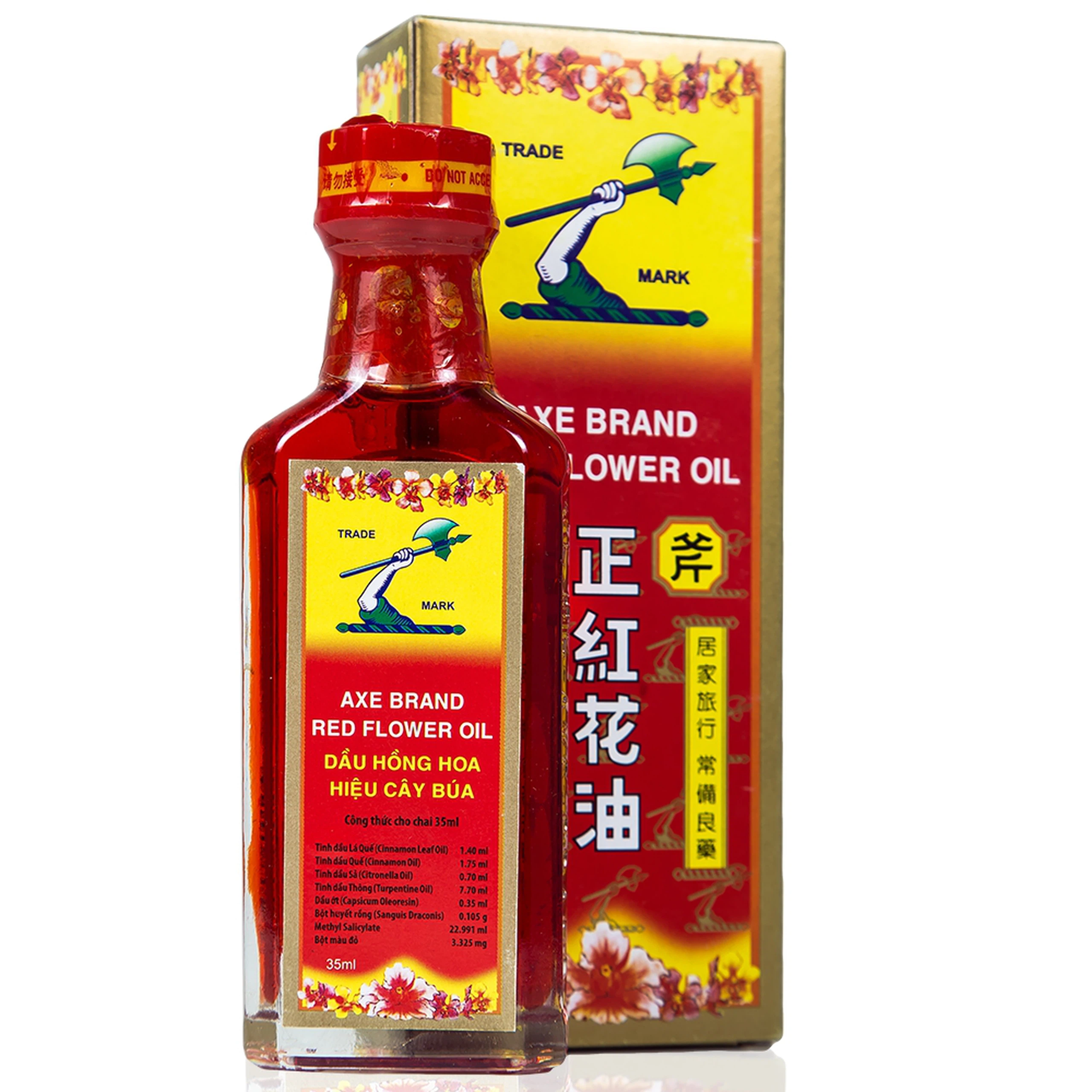 Dầu Hoa Hồng Hiệu Cây Búa Axe Brand Red Flower Oil giảm các chứng đau cơ, đau lưng (35ml)