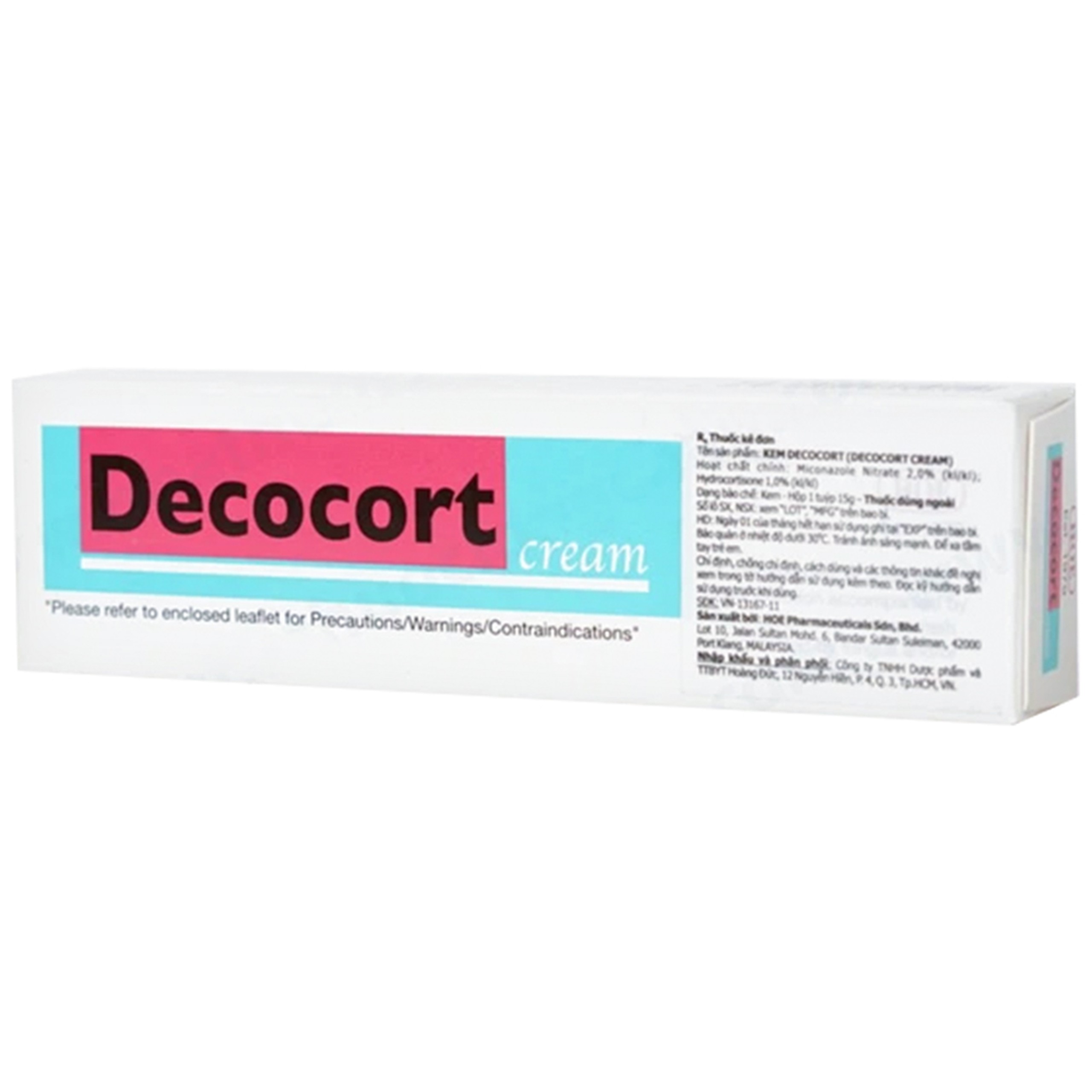 Thuốc Decocort Cream HOE điều trị nhiễm vi nấm trên da kèm viêm, chàm, phát ban (15g)