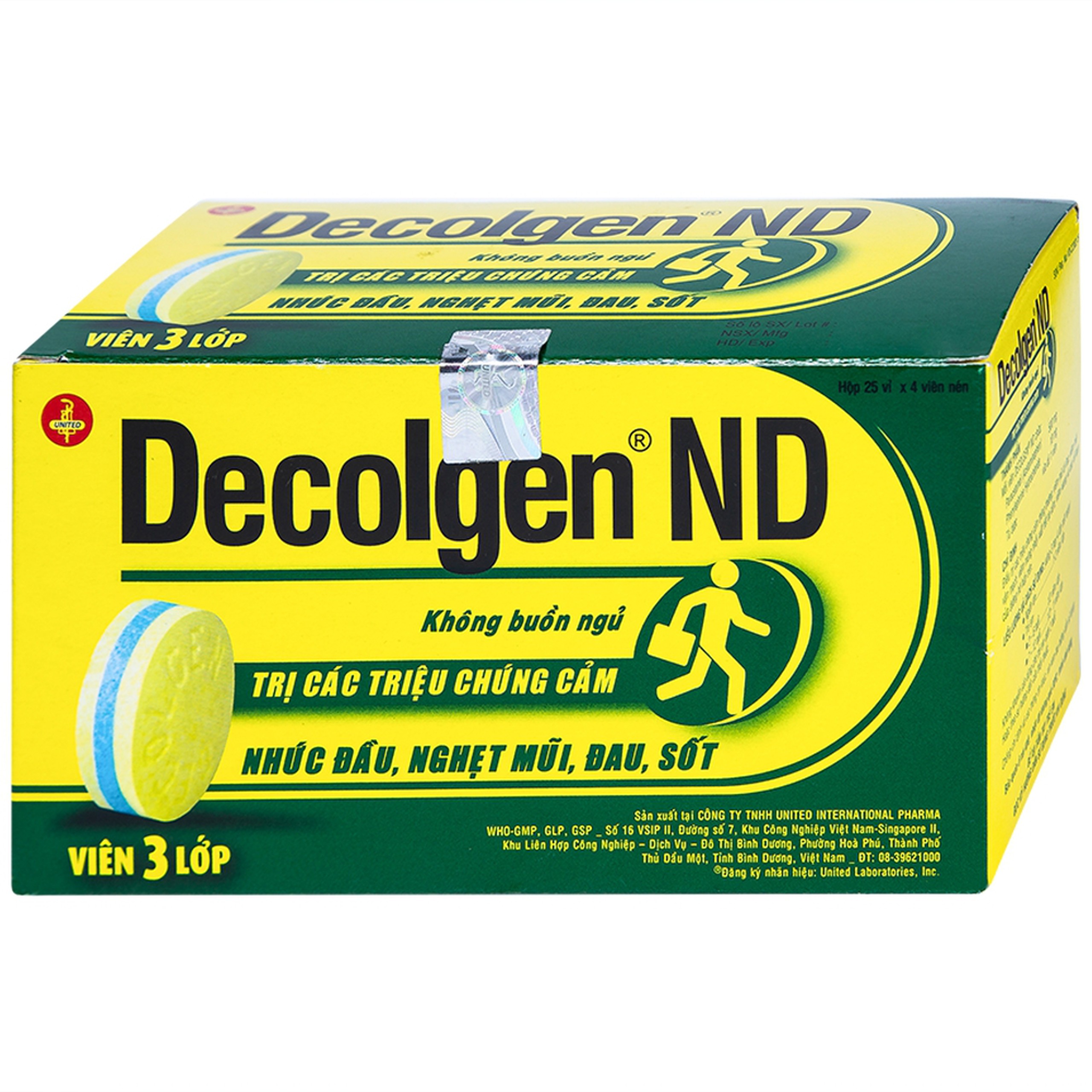 Thuốc Decolgen ND United điều trị các triệu chứng cảm thông thường, viêm mũi dị ứng (12 vỉ x 10 viên)