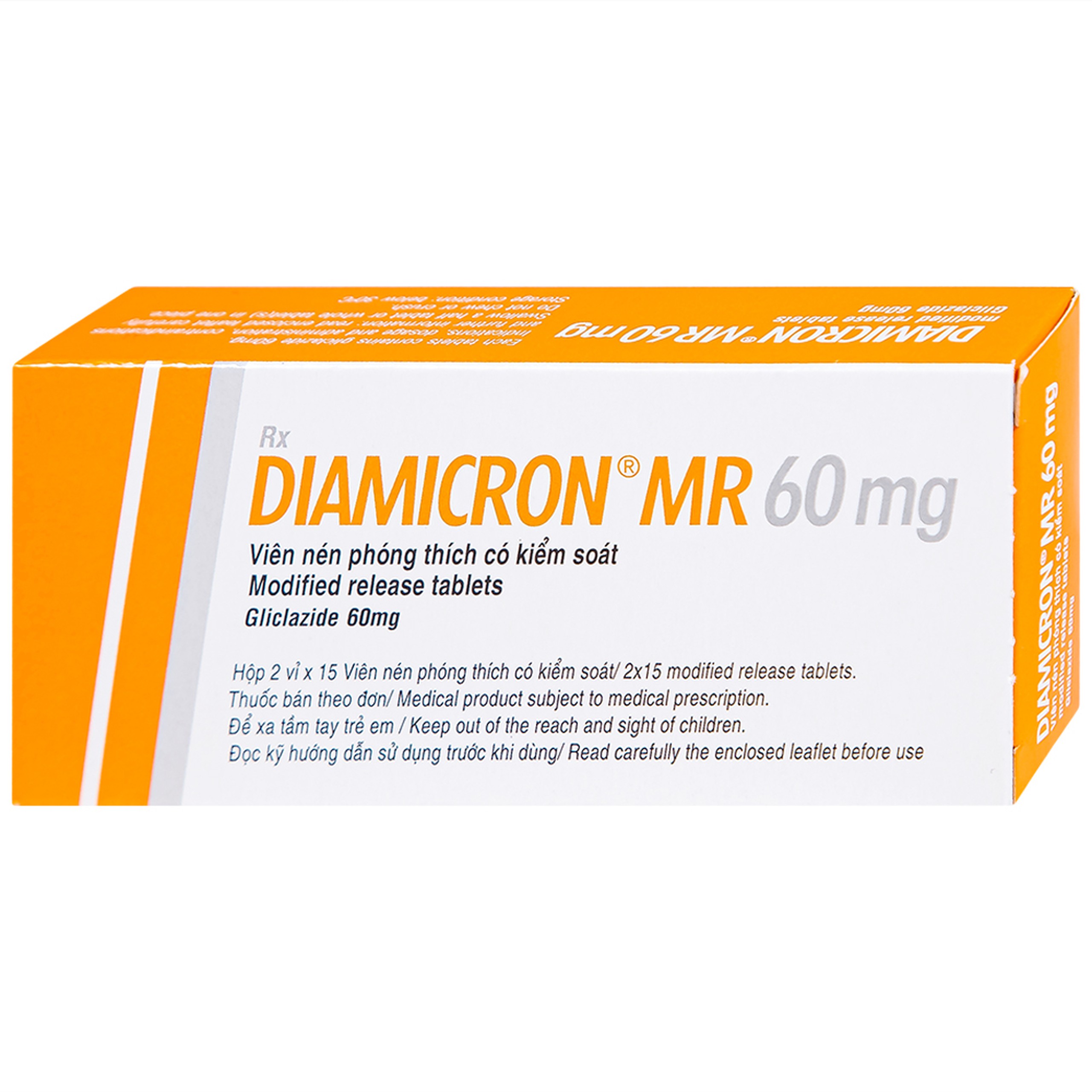 Thuốc Diamicron MR 60mg Servier điều trị tiểu đường tuýp 2 (2 vỉ x 15 viên)