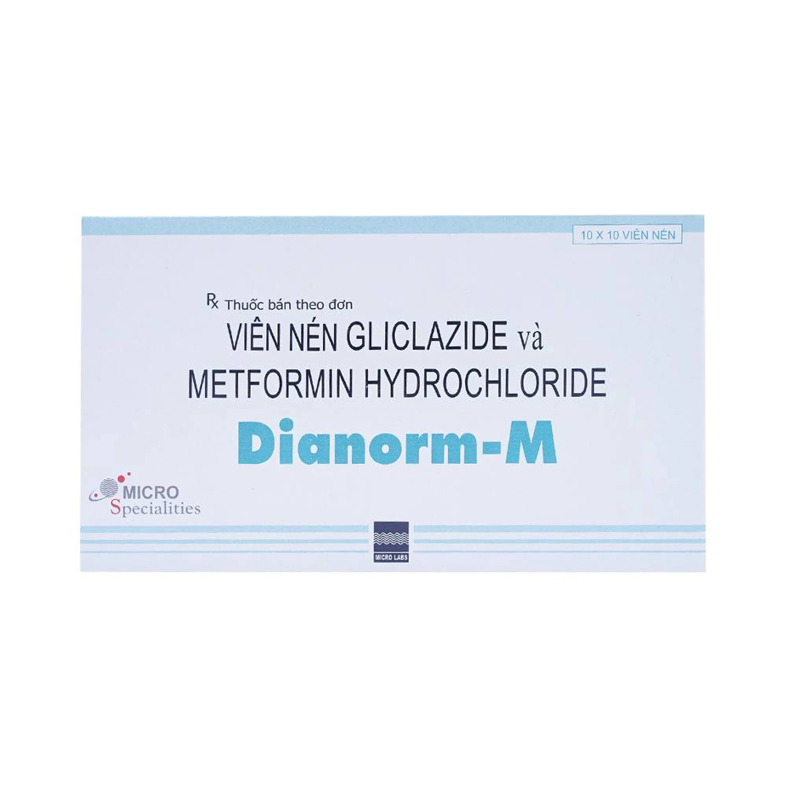 Thuốc Dianorm-M Micro điều trị đái tháo đường (10 vỉ x 10 viên)