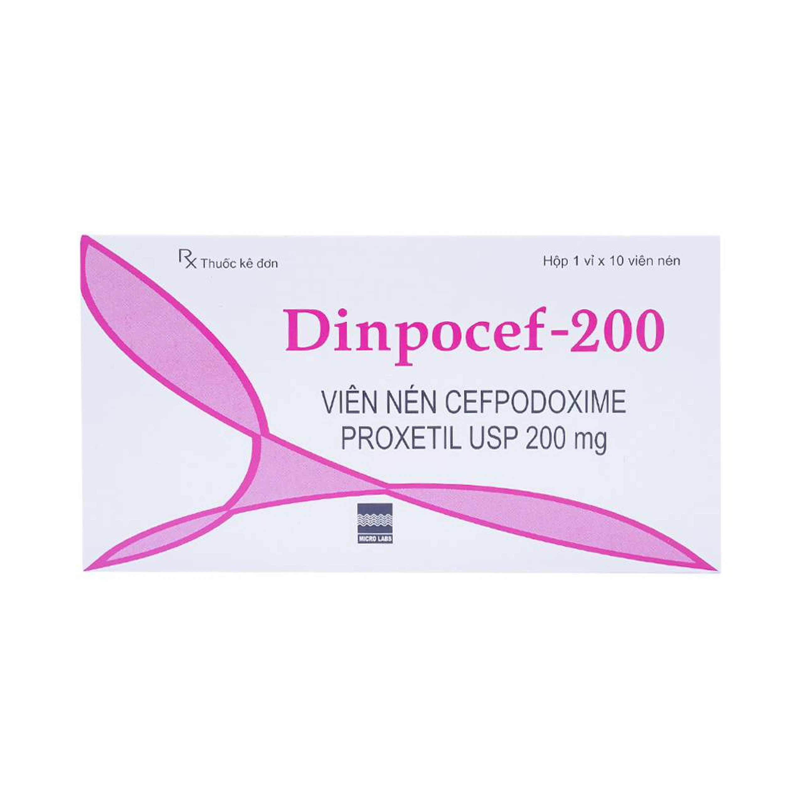 Thuốc Dinpocef-200 Micro điều trị nhiễm trùng (10 viên)