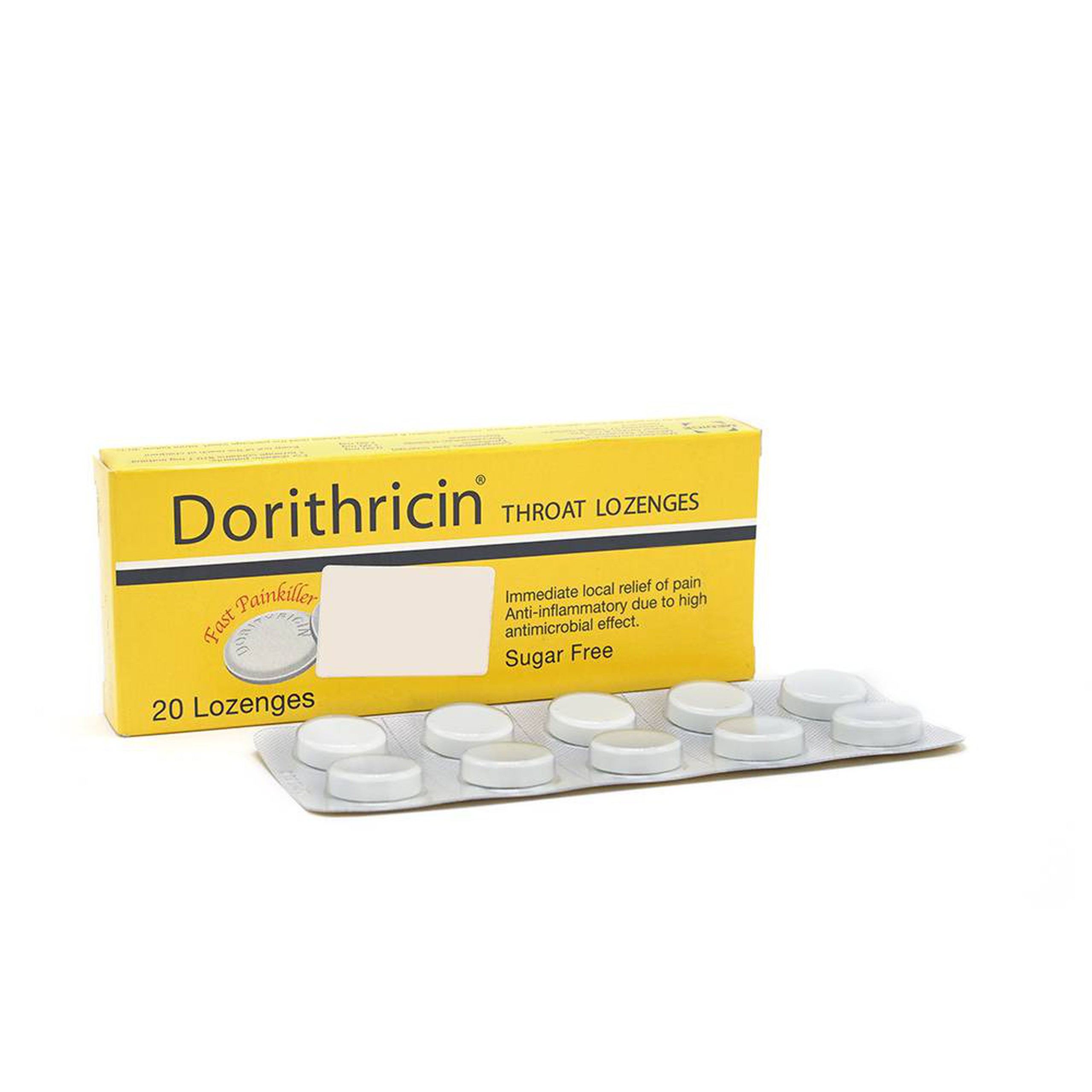 Viên ngậm Dorithricin Hyphens điều trị các triệu chứng nhiễm khuẩn miệng, họng (20 viên)