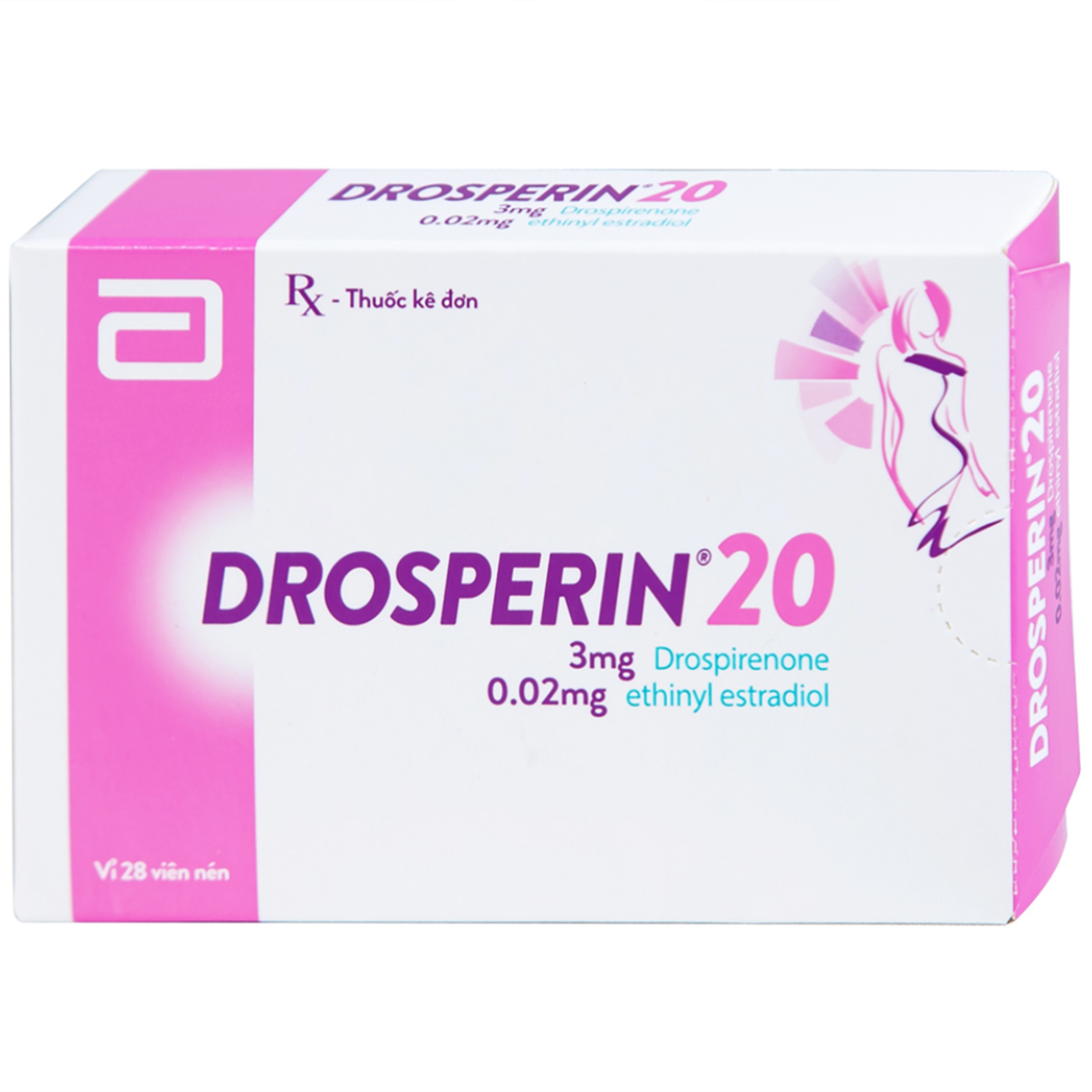 Thuốc tránh thai hằng ngày Drosperin 20 Abbott (1 vỉ x 28 viên)