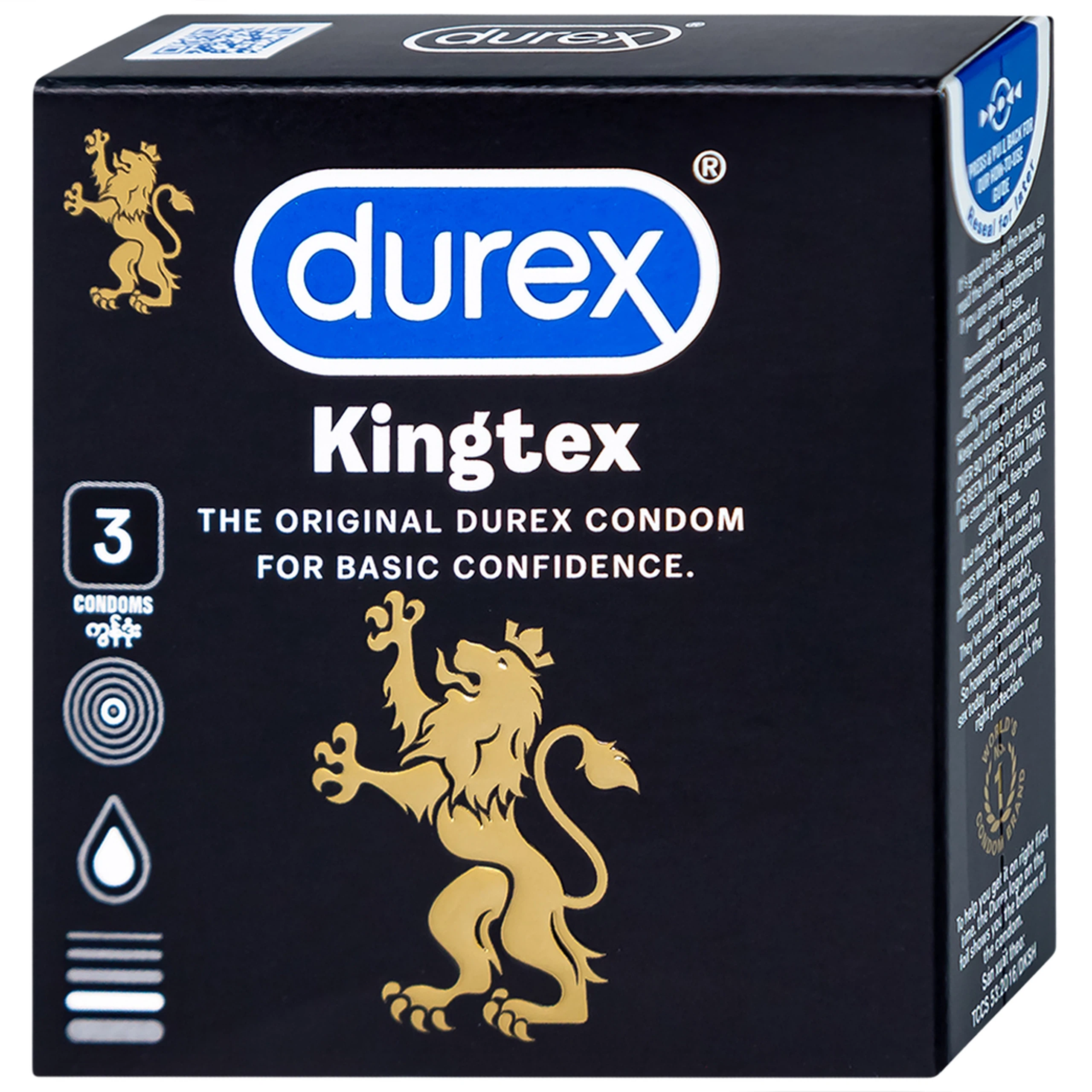 Bao cao su Durex Kingtex ôm sát, vừa vặn (49mm - 3 cái)