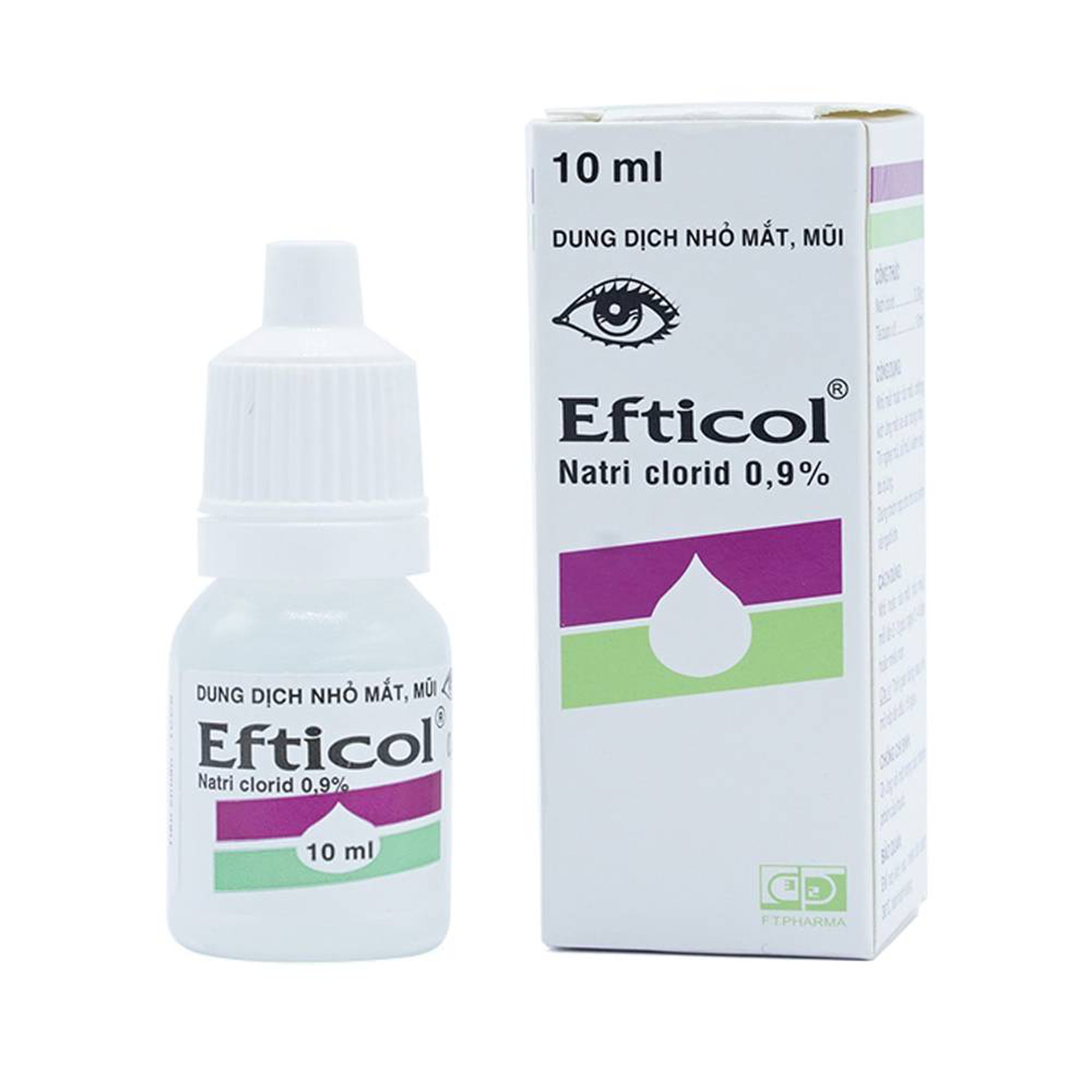 Thuốc Efticol Natri Clorid 0.9% Dược 3-2 dùng trong trường hợp rửa mắt, mũi (10ml)