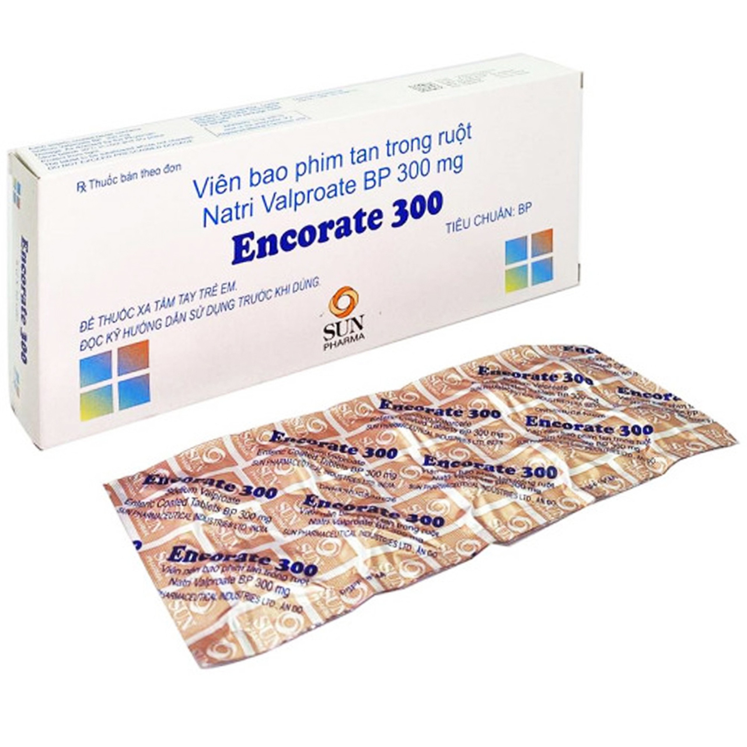 Thuốc Encorate 300 nSun Pharma điều trị động kinh (5 vỉ x 10 viên)