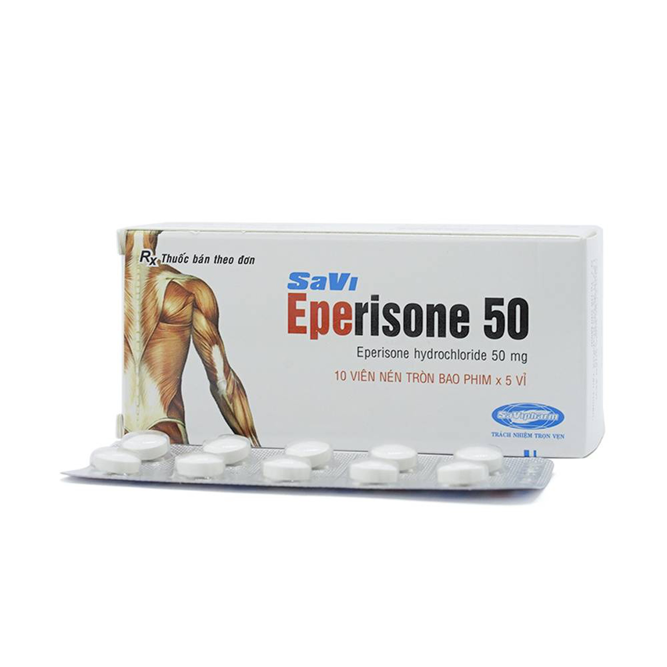 Thuốc Eperisone 50 cải thiện các triệu chứng tăng trương lực cơ (5 vỉ x 10 viên)