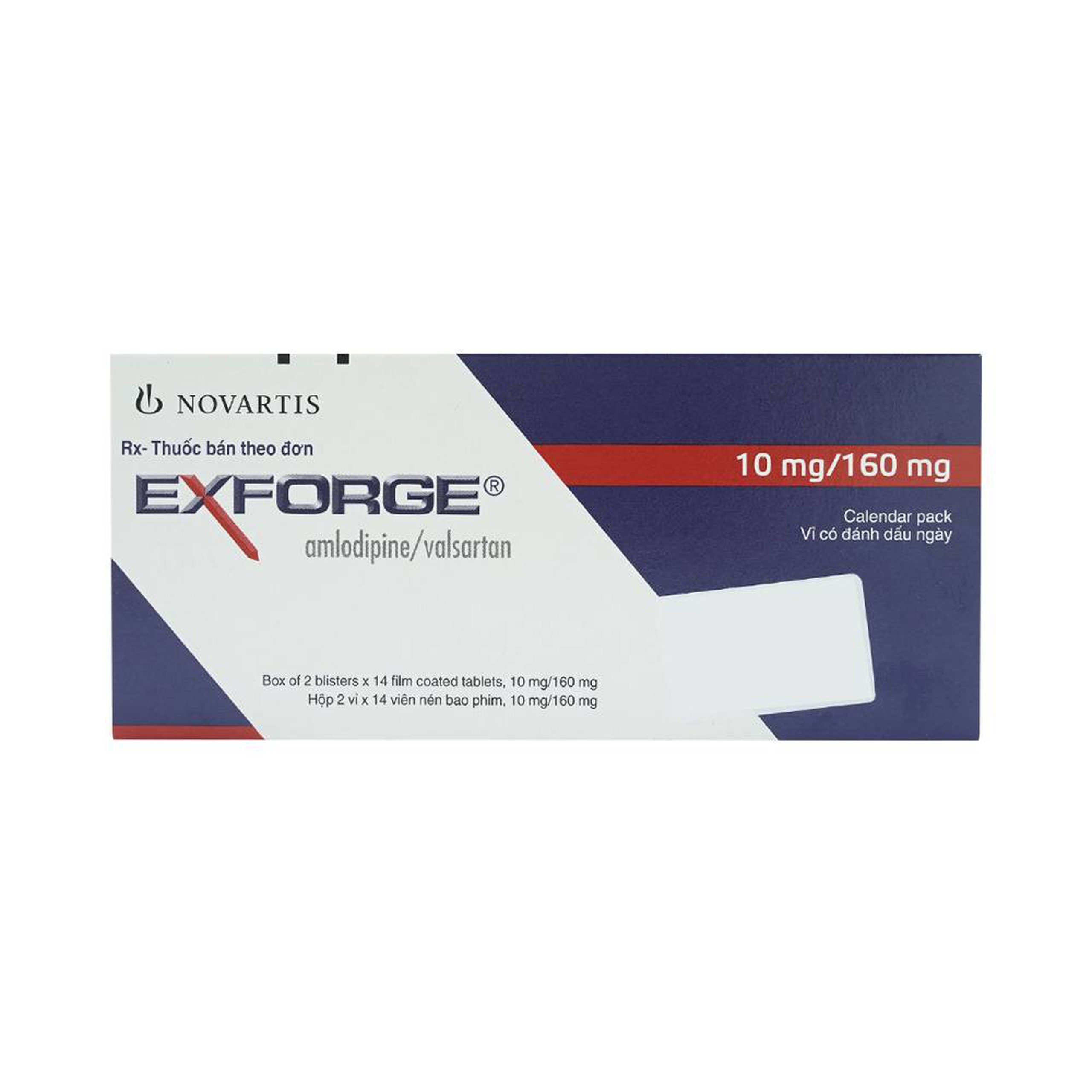 Thuốc Exforge 10mg/160mg Novartis điều trị tăng huyết áp vô căn (2 vỉ x 14 viên)