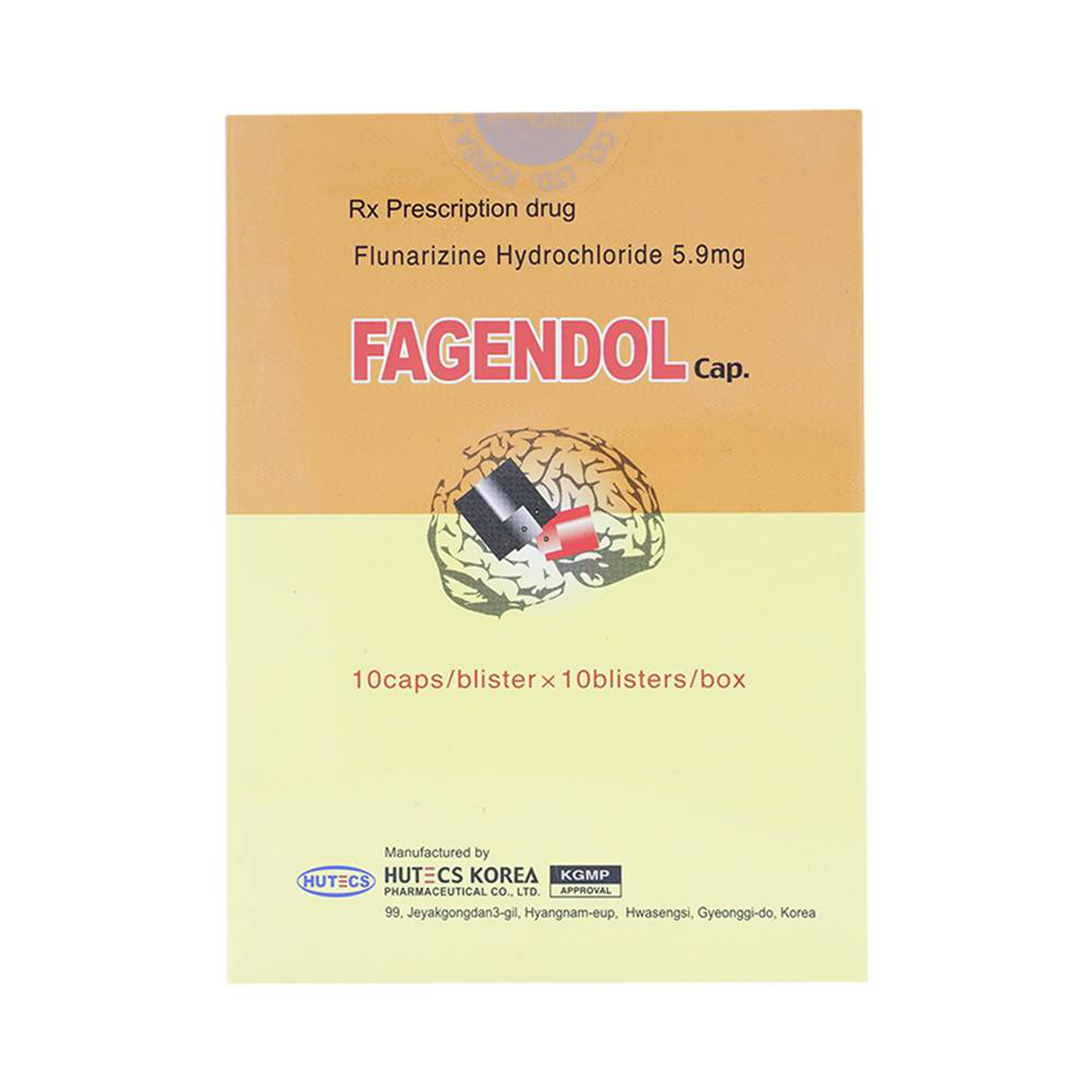 Thuốc Fagendol 5mg Hutecs điều trị dự phòng chứng đau nửa đầu (10 vỉ x 10 viên)