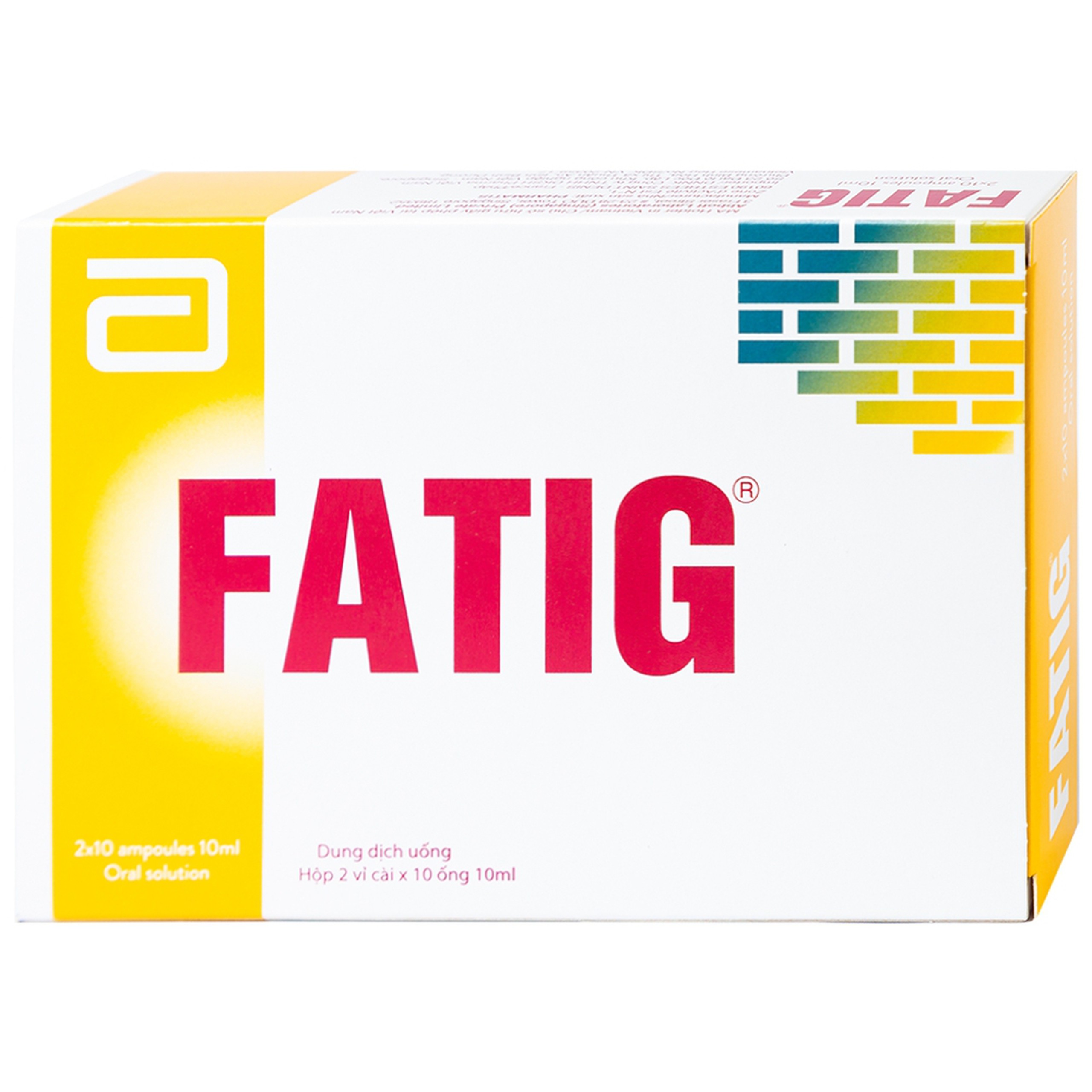Dung dịch uống Fatig Abbott hỗ trợ điều trị suy nhược chức năng, bổ sung khoáng chất (2 vỉ x 10 ống)