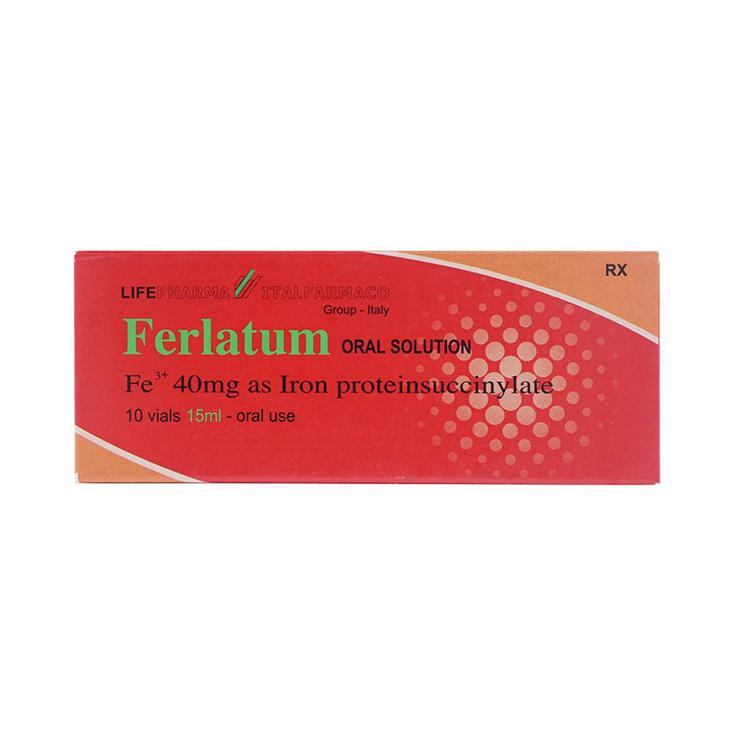 Dung dịch Ferlatum Italfarmaco điều trị thiếu sắt (10 chai x 15ml)