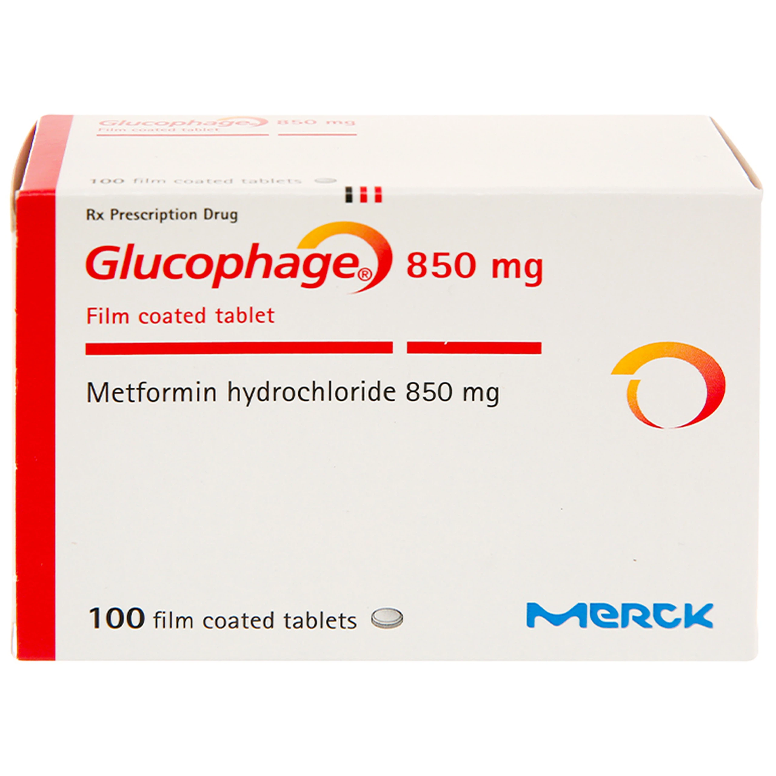 Thuốc Glucophage 850mg Merck điều trị đái tháo đường tuýp 2 (5 vỉ x 20 viên)