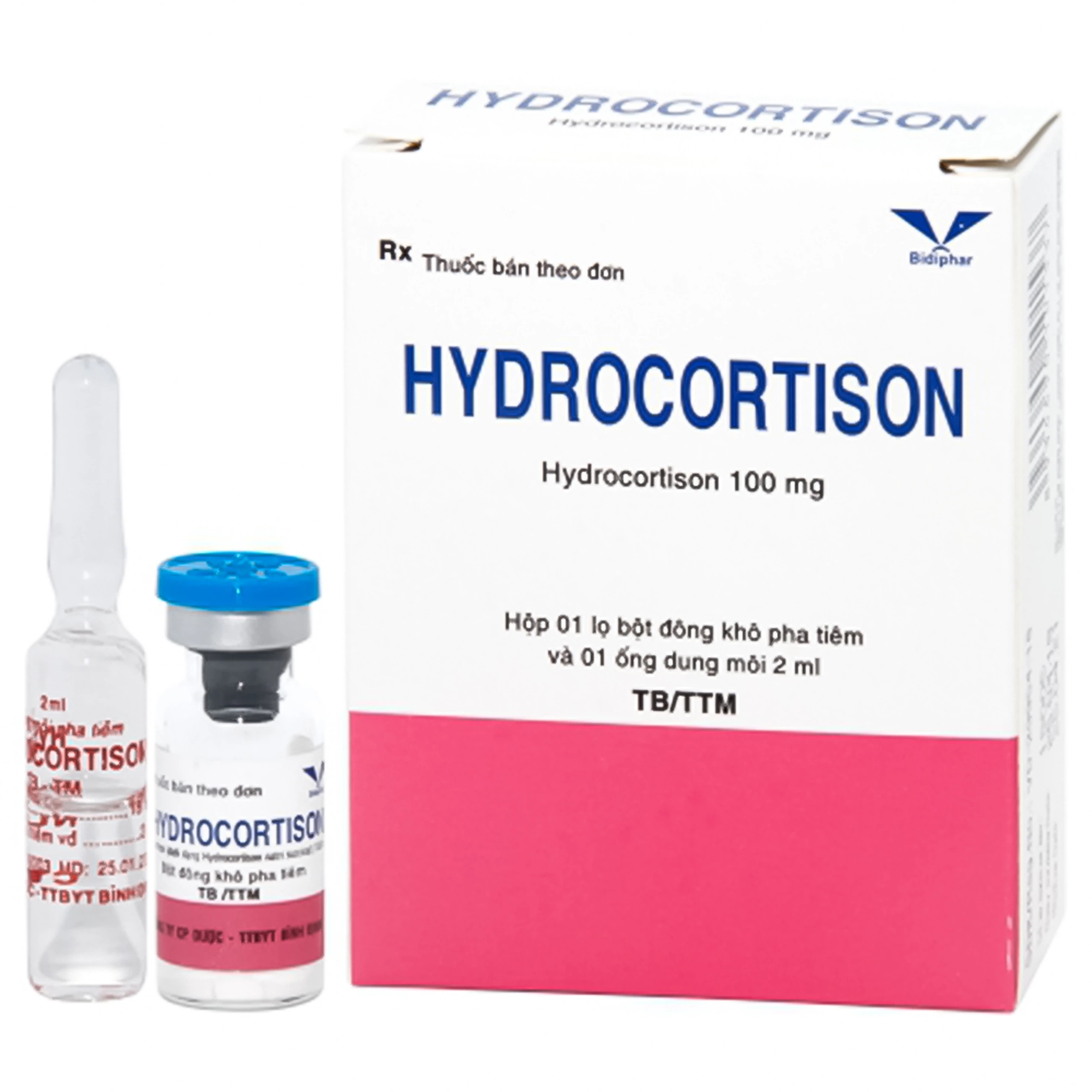 Bột pha tiêm Hydrocortison Bidiphar giúp chống viêm, chống dị ứng, chống ngứa (1 ống x 2ml)
