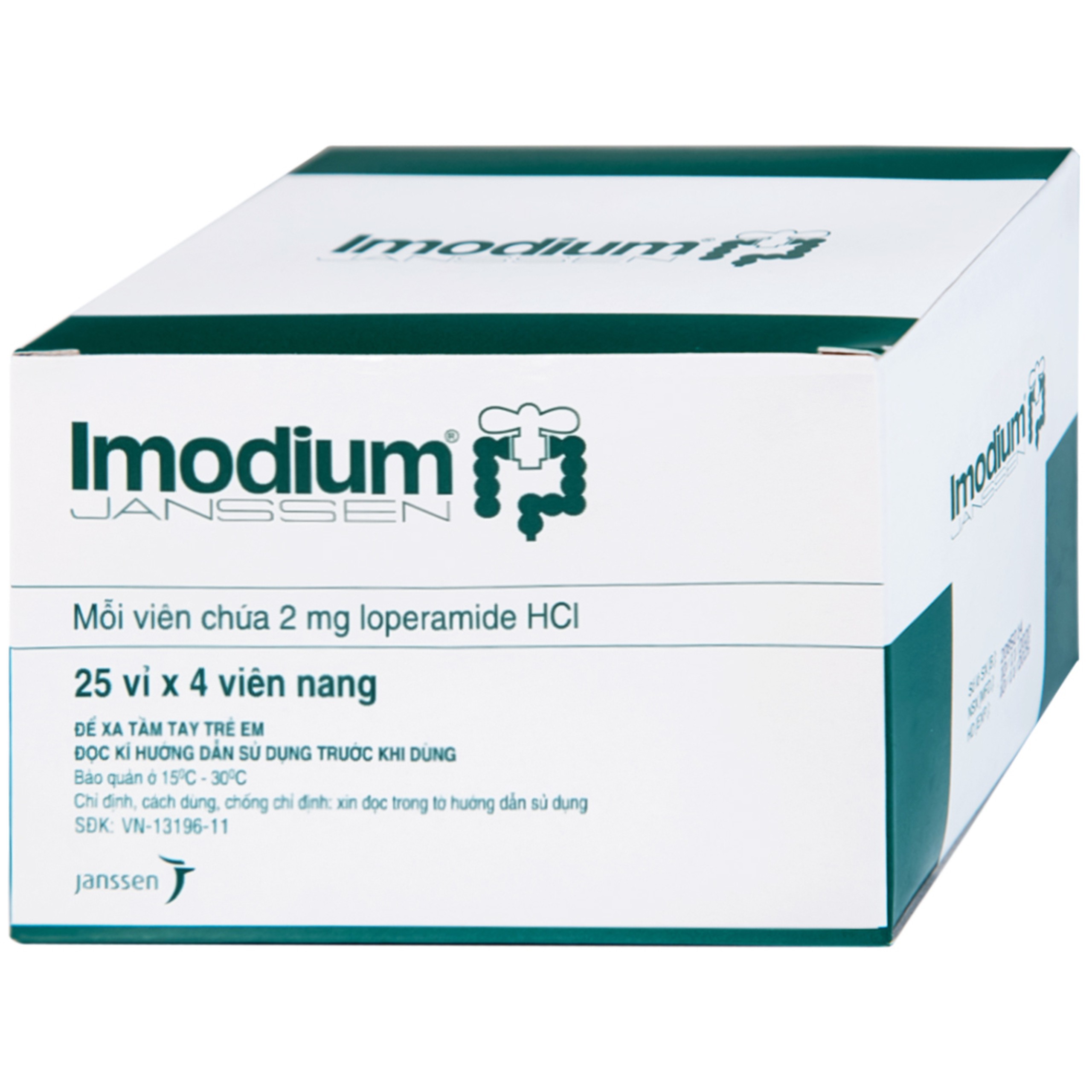 Thuốc Imodium 2mg Janssen điều trị tiêu chảy cấp (25 vỉ x 4 viên)