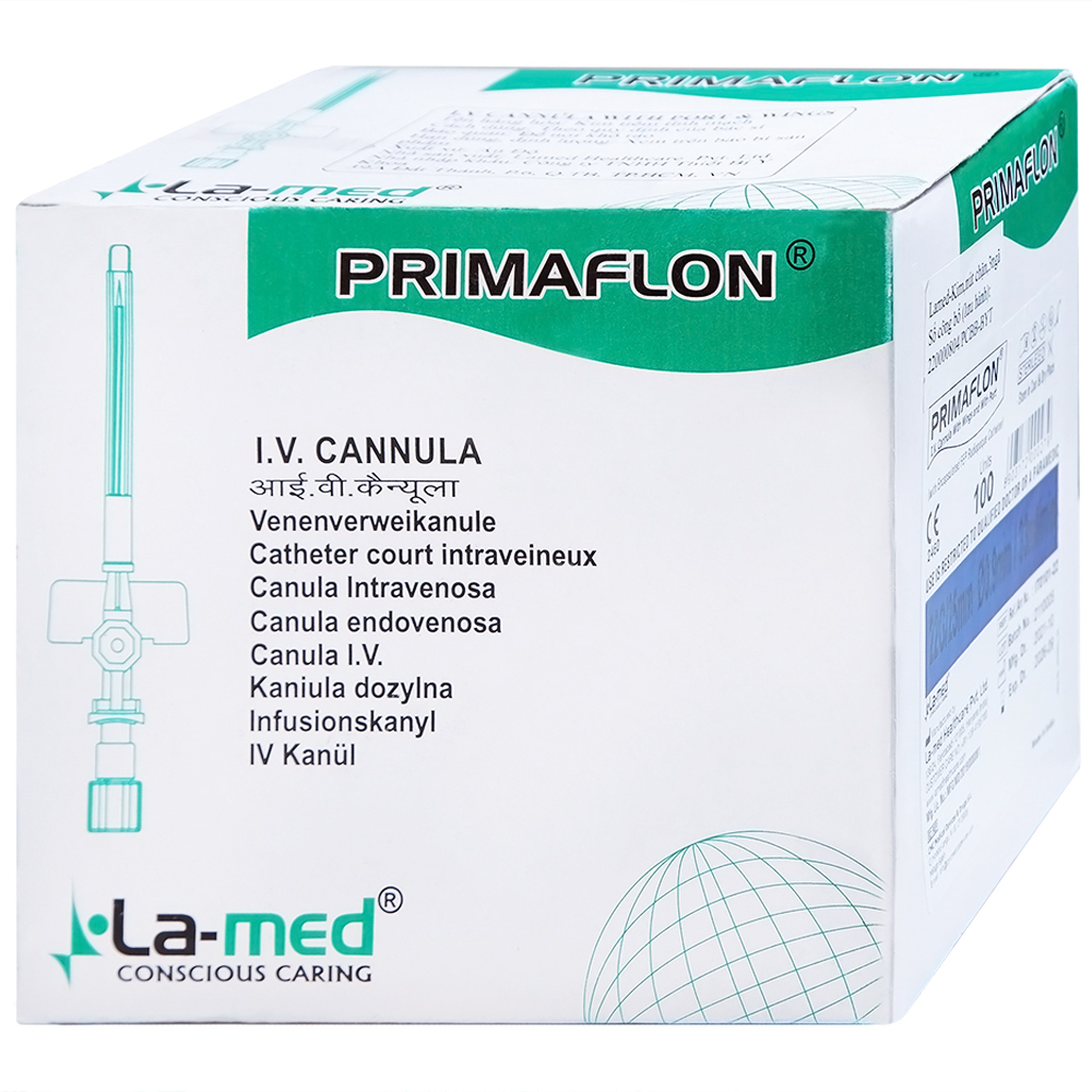 Kim tiêm tĩnh mạch 22g/25mm Primaflon Lamed hạn chế lệch vỡ vein khi dẫn truyền dịch (100 cây)