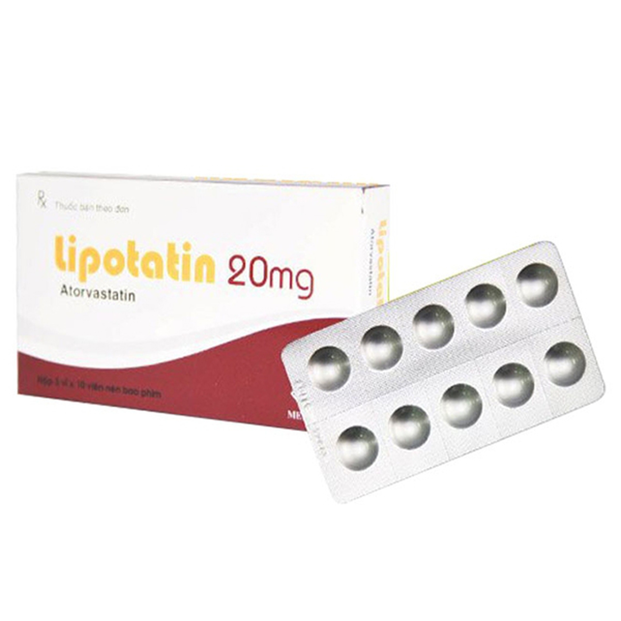 Thuốc Lipotatin 20mg Mebiphar điều trị tăng cholesterol toàn phần (3 vỉ x 10 viên) 