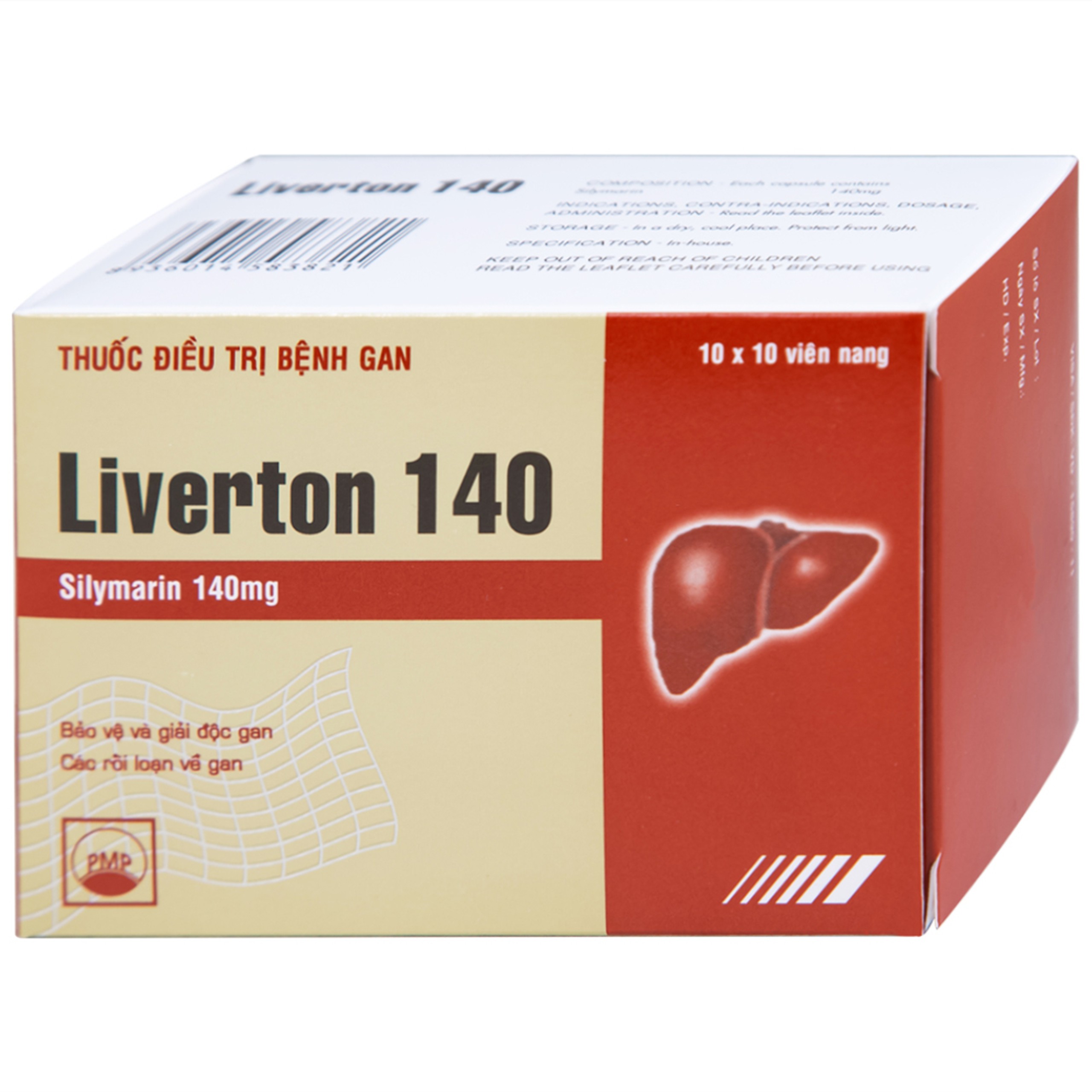 Thuốc Liverton 140 Pymepharco điều trị bệnh gan, giải độc gan, rối loạn về gan (10 vỉ x 10 viên) 