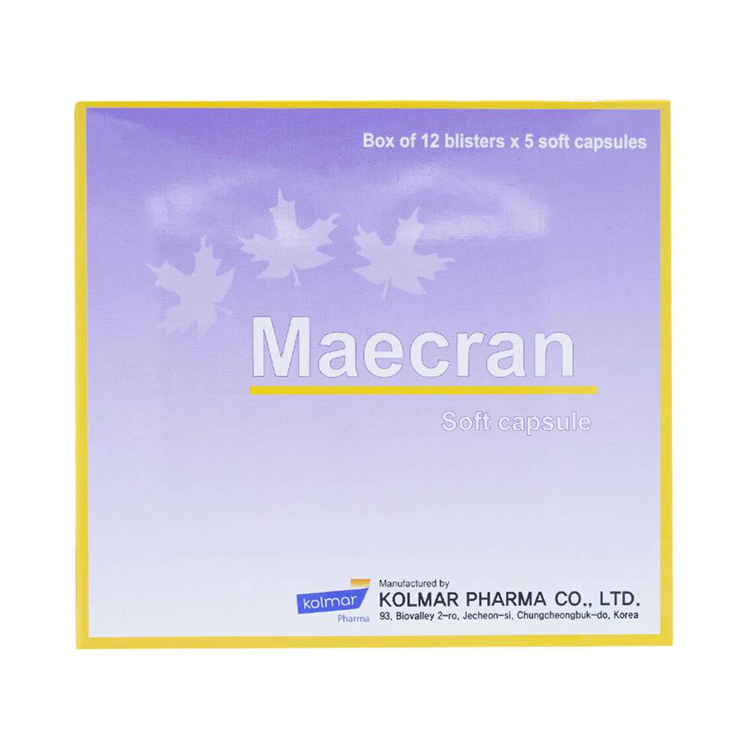 Viên nang mềm Maecran Kolmar Pharma chống lão hóa, cung cấp vitamin (12 vỉ x 5 viên)