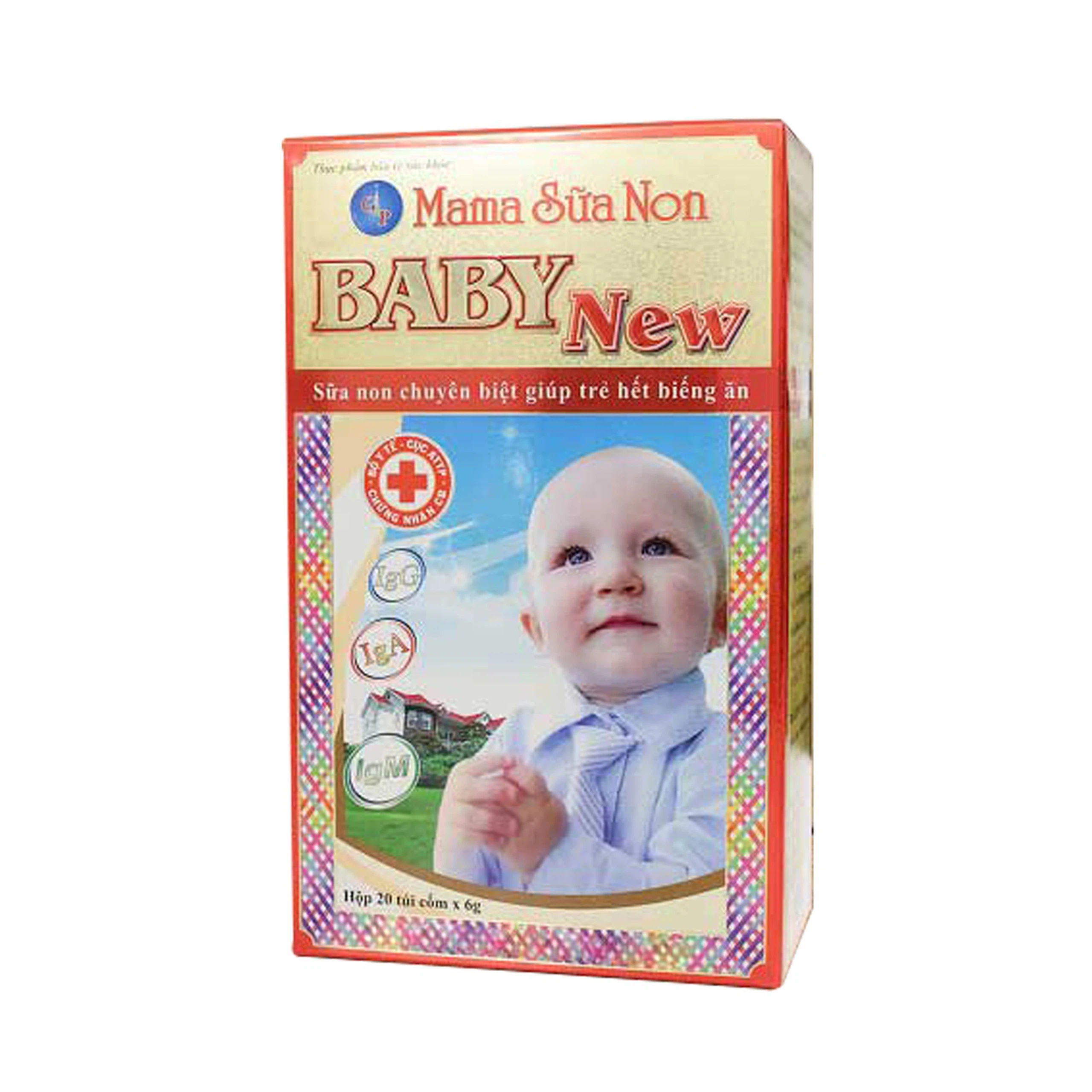 Sữa bột Mama Sữa Non Baby New bổ sung vitamin và kháng thể (20 gói x 6g)