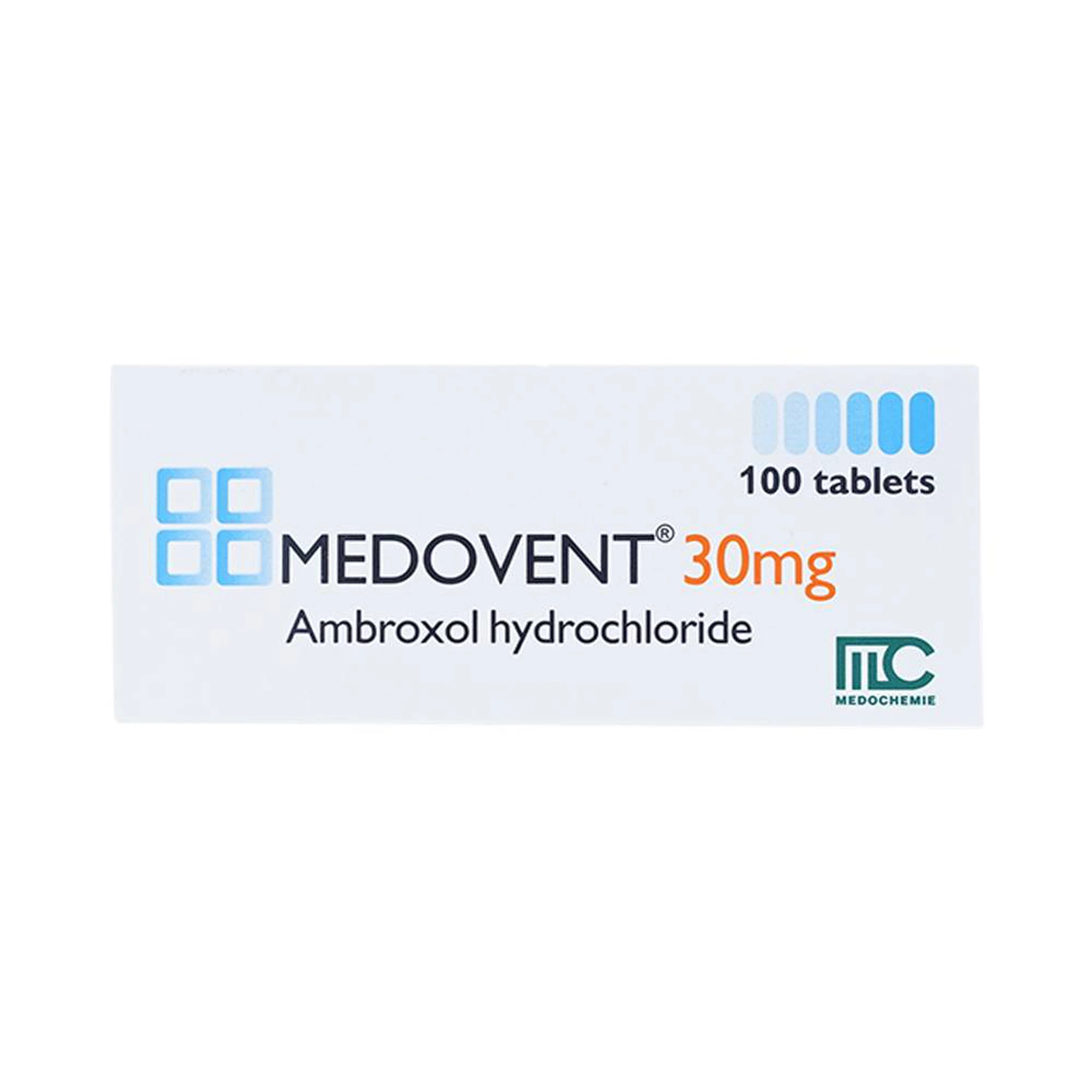 Viên nén Medovent 30mg Medochemie điều trị bệnh phế quản phổi cấp, mạn tính (10 vỉ x 10 viên)