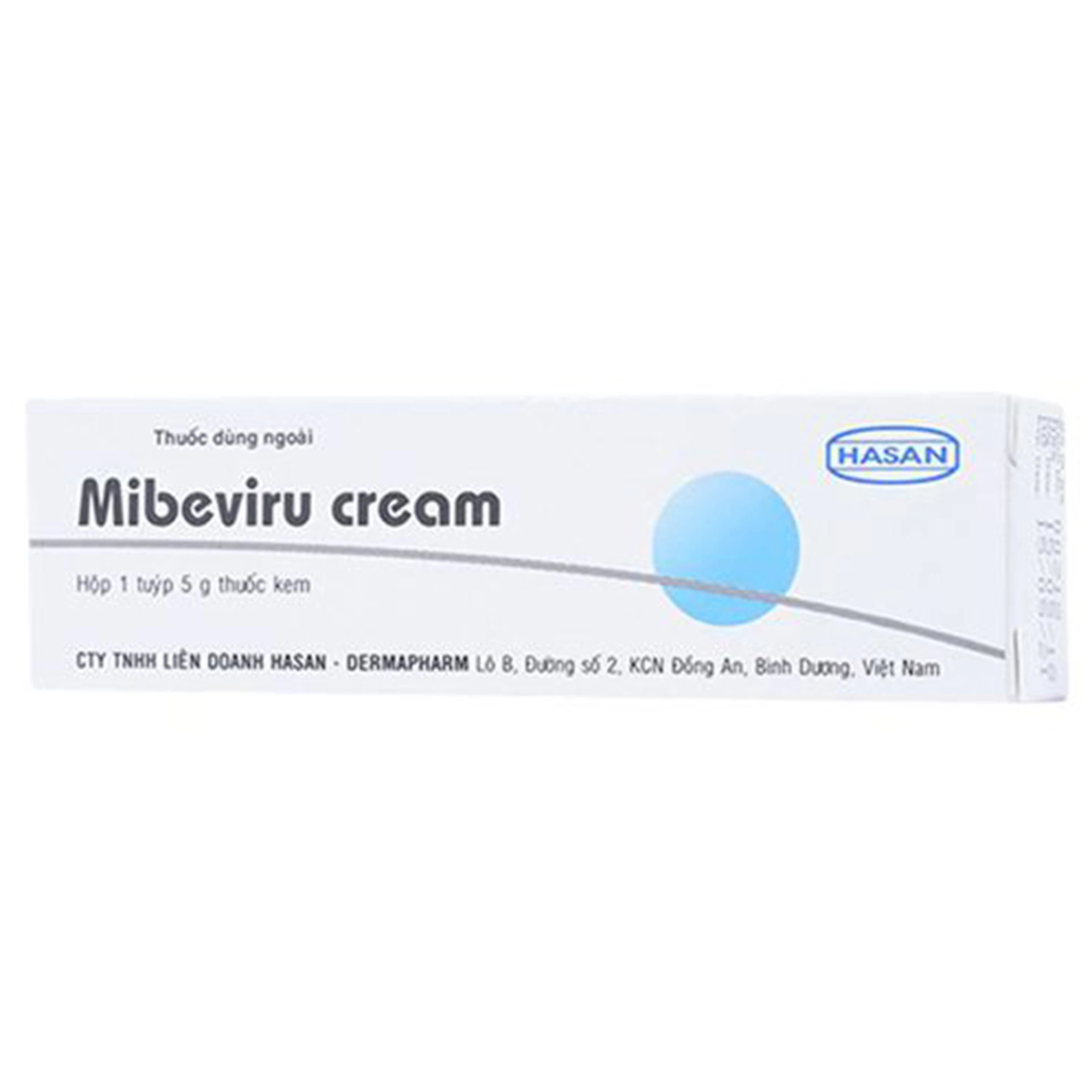 Kem bôi da Mibeviru Cream Hasan điều trị nhiễm Herpes Simplex (5g)