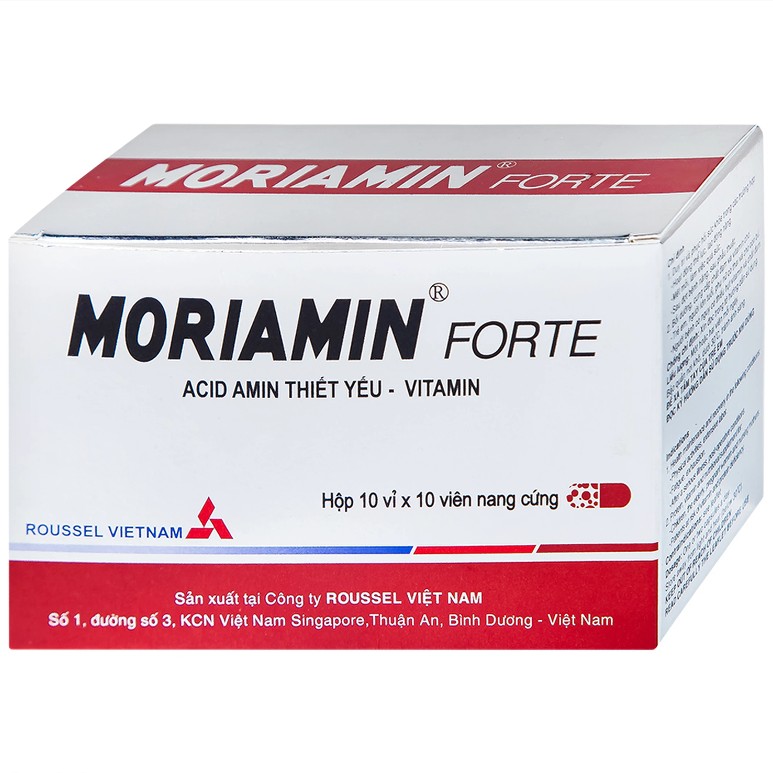 Viên nang cứng Moriamin Forte Roussel hỗ trợ duy trì và phục hồi sức khỏe (10 vỉ x 10 viên)