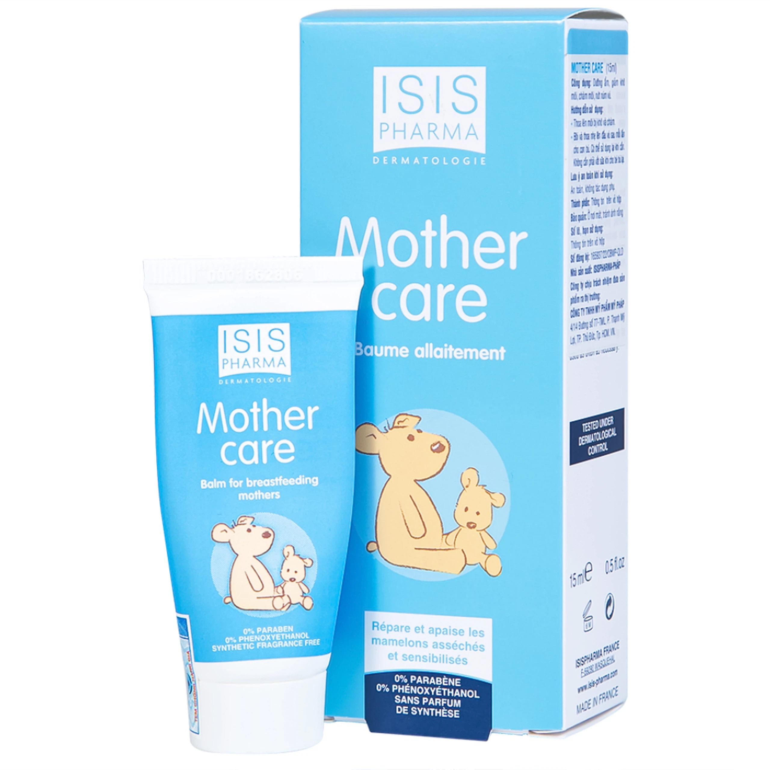 Kem Isis Pharma Mothercare dưỡng ẩm, giảm khô môi, chàm môi, nứt núm vú (15ml)