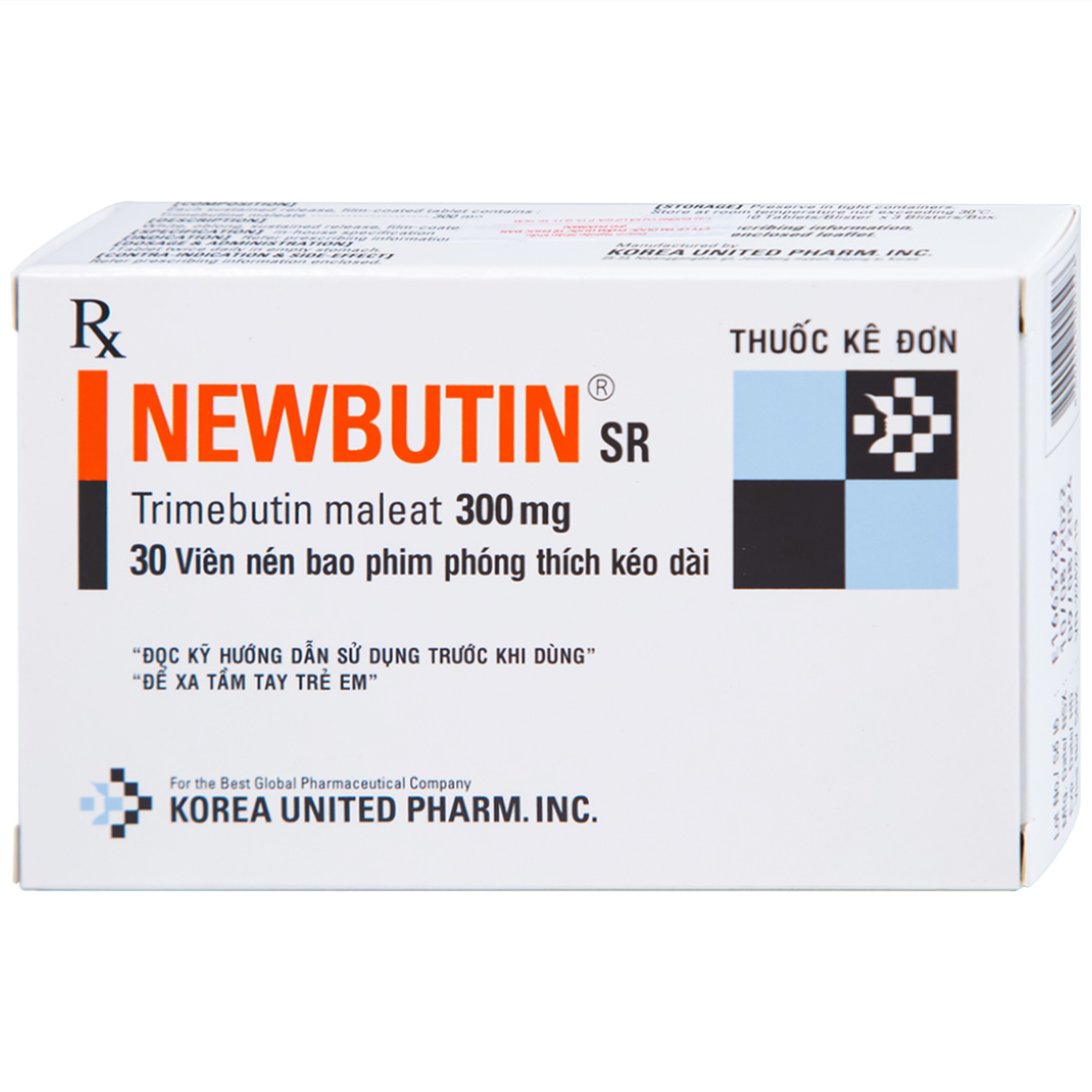 Viên nén Newbutin SR 300mg Korea United điều trị trào ngược dạ dày - thực quản (3 vỉ x 10 viên)