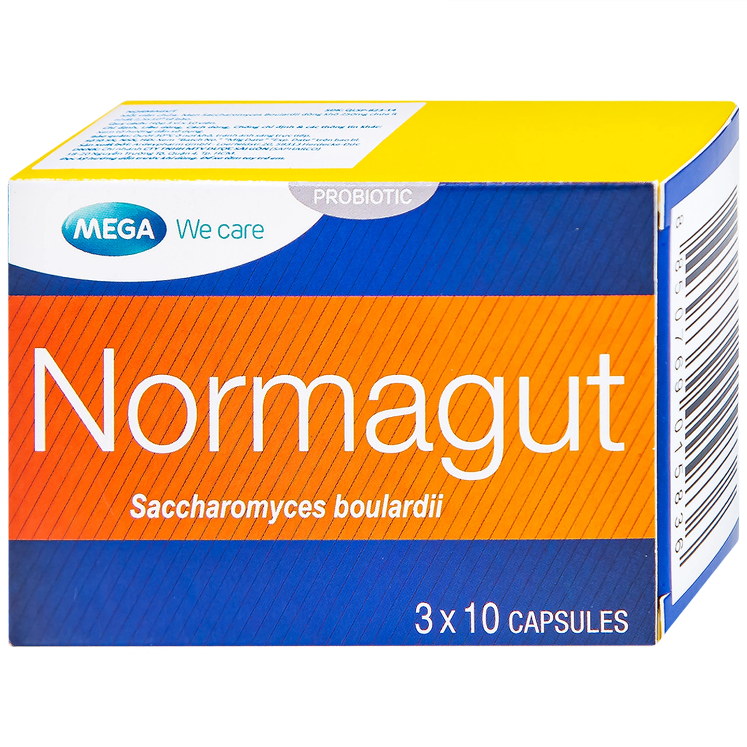 Thuốc Normagut MEGA We care cân bằng hệ vi sinh đường ruột (3 vỉ x 10 viên)