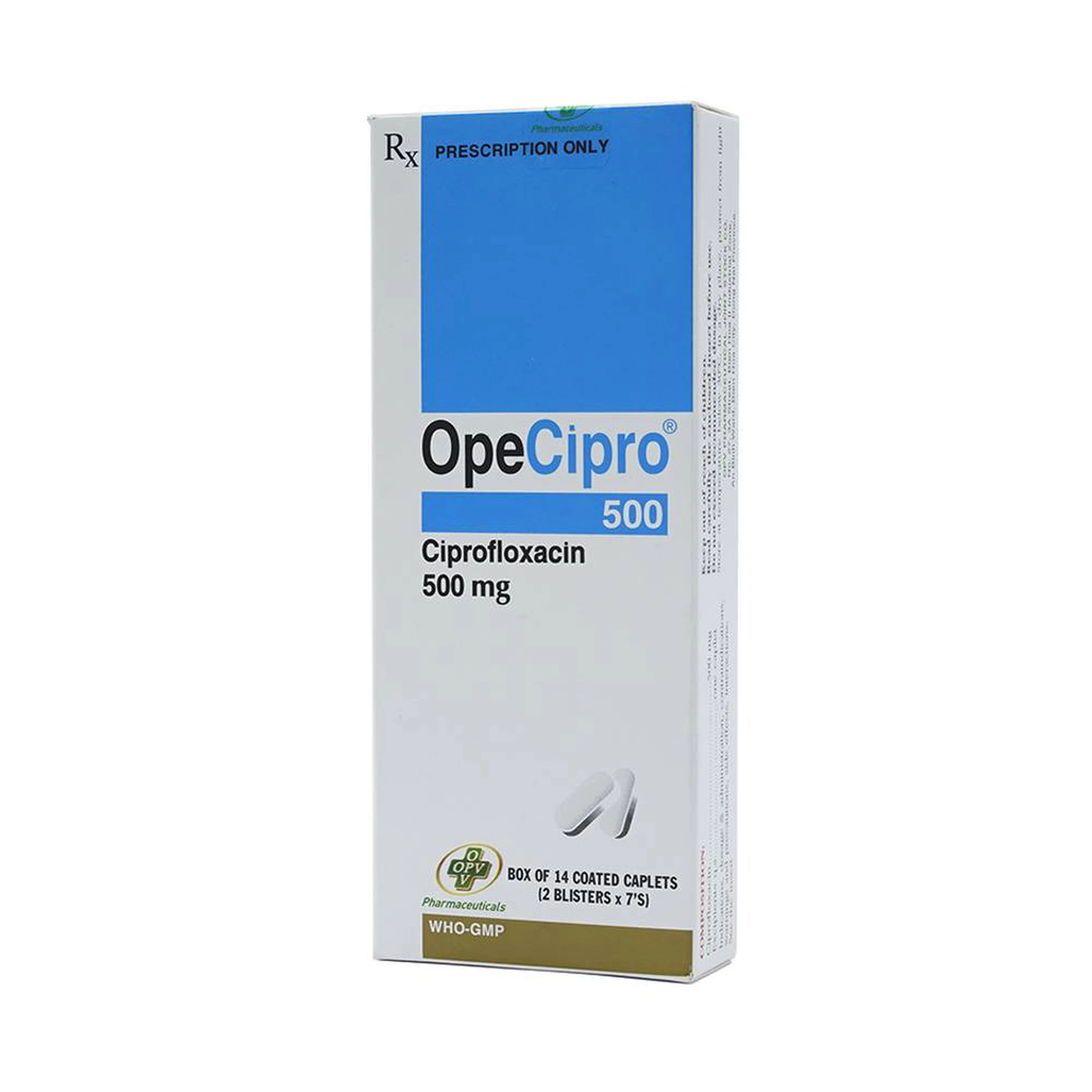 Thuốc OpeCipro 500 OPV điều trị nhiều loại nhiễm khuẩn (2 vỉ x 7 viên) 
