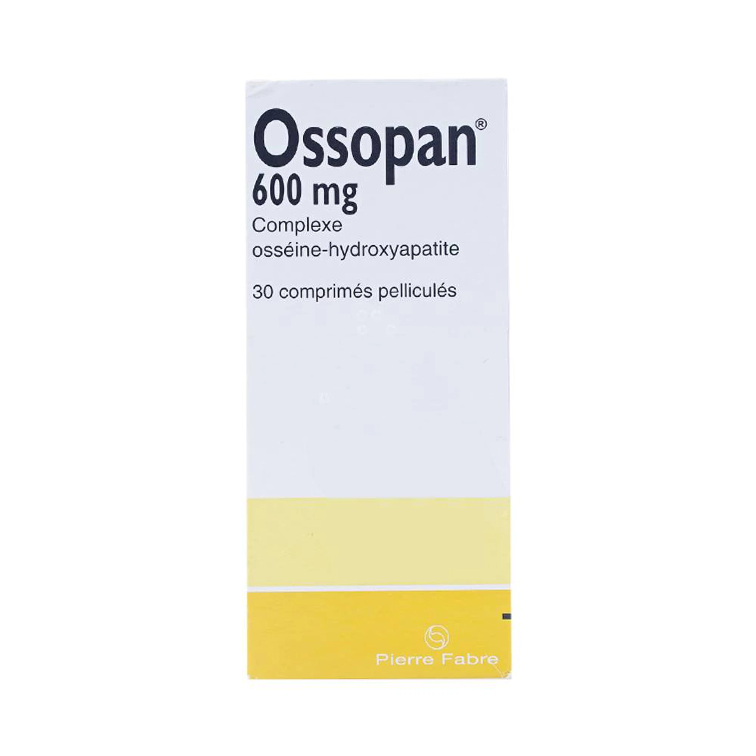 Thuốc Ossopan 600mg Pierre Fabre bổ sung canxi, điều trị loãng xương (3 vỉ x 10 viên)