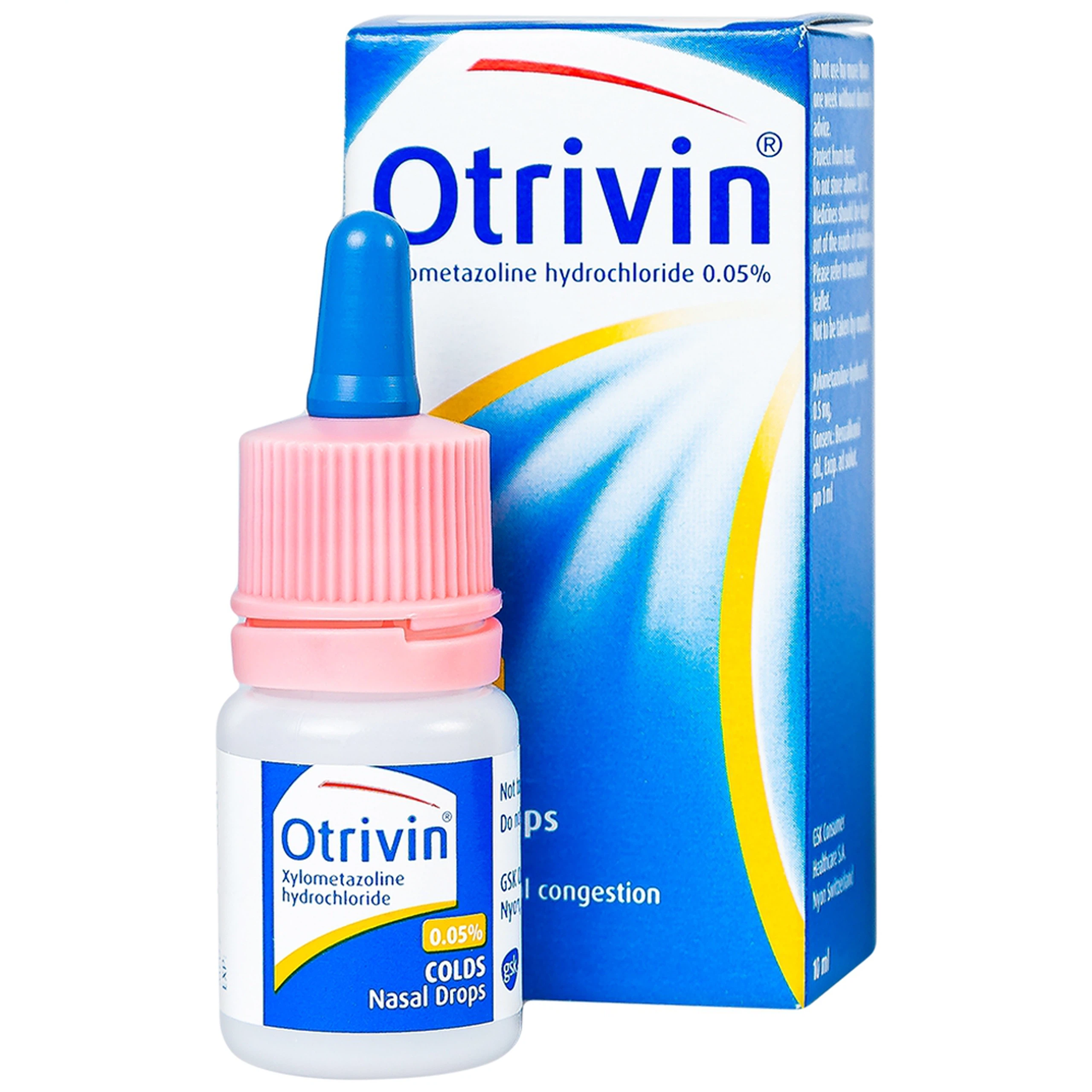 Thuốc nhỏ mũi Otrivin 0.05% GSK điều trị nghẹt mũi, sung huyết mũi họng (10ml)