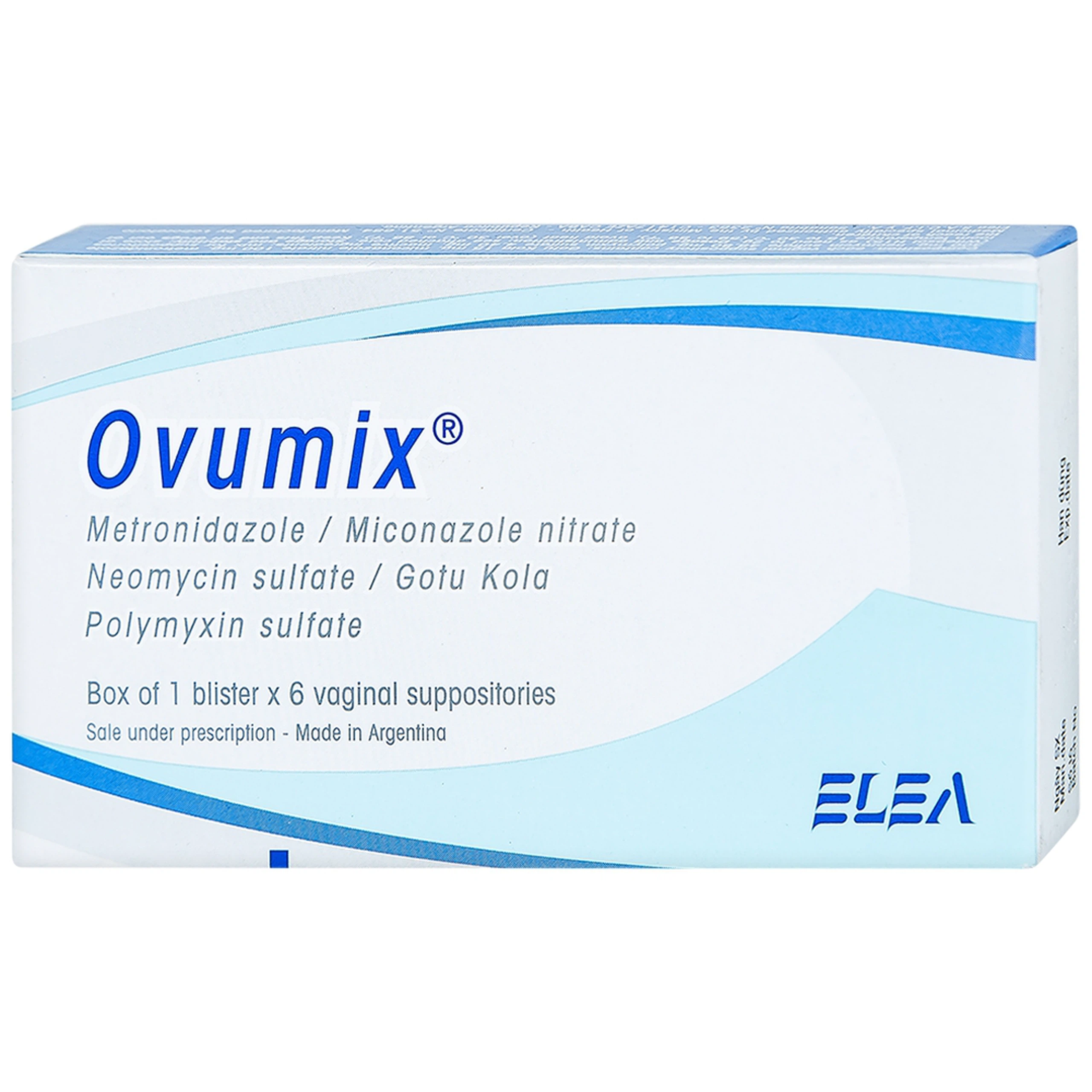 Viên đặt âm đạo Ovumix Elea điều trị viêm âm đạo, viêm rát âm đạo cổ tử cung (1 vỉ x 6 viên)