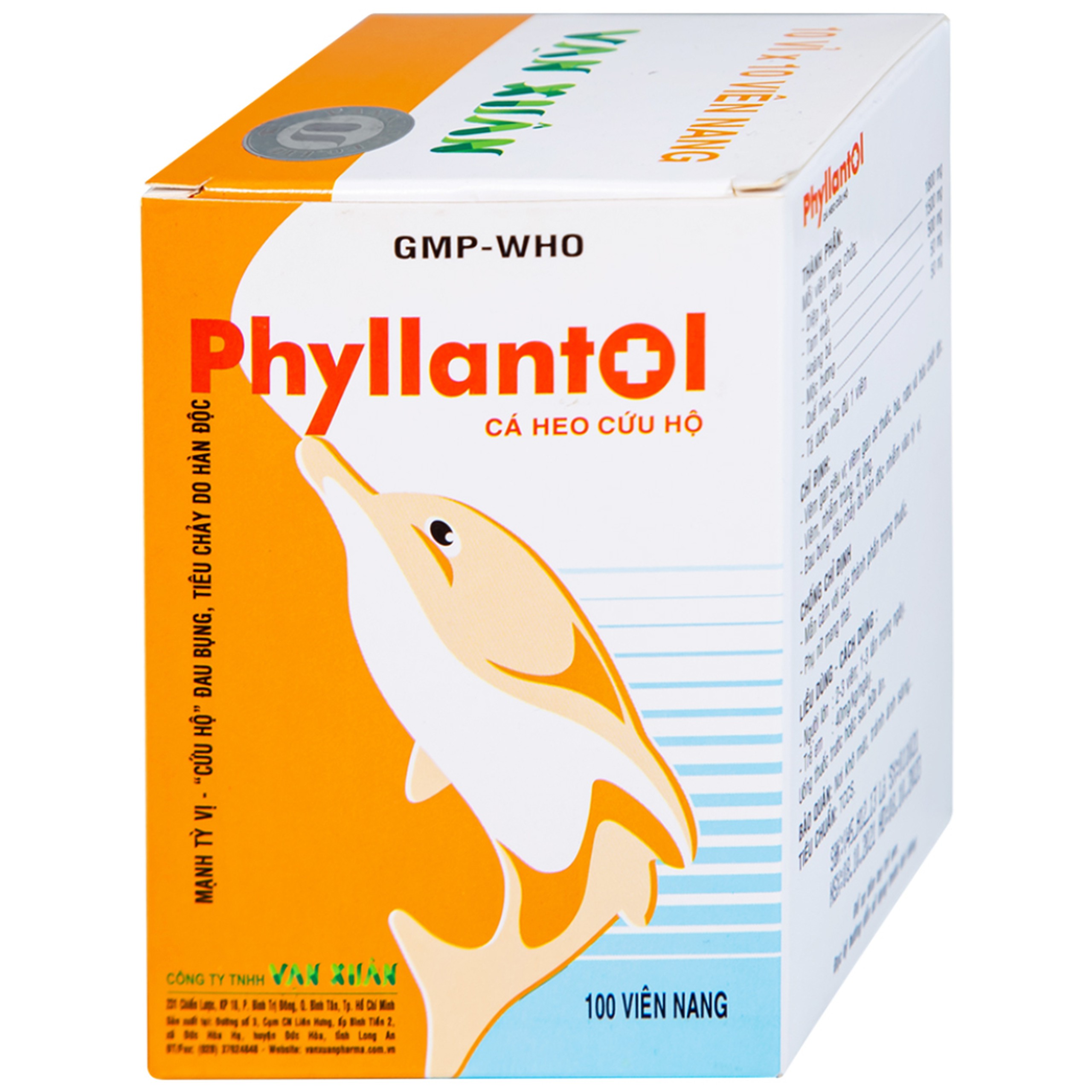 Viên nang Phyllantol Vạn Xuân điều trị bệnh tiêu hóa, gan mật, mệt mỏi, ngực sườn đầy tức (10 vỉ x 10 viên) 