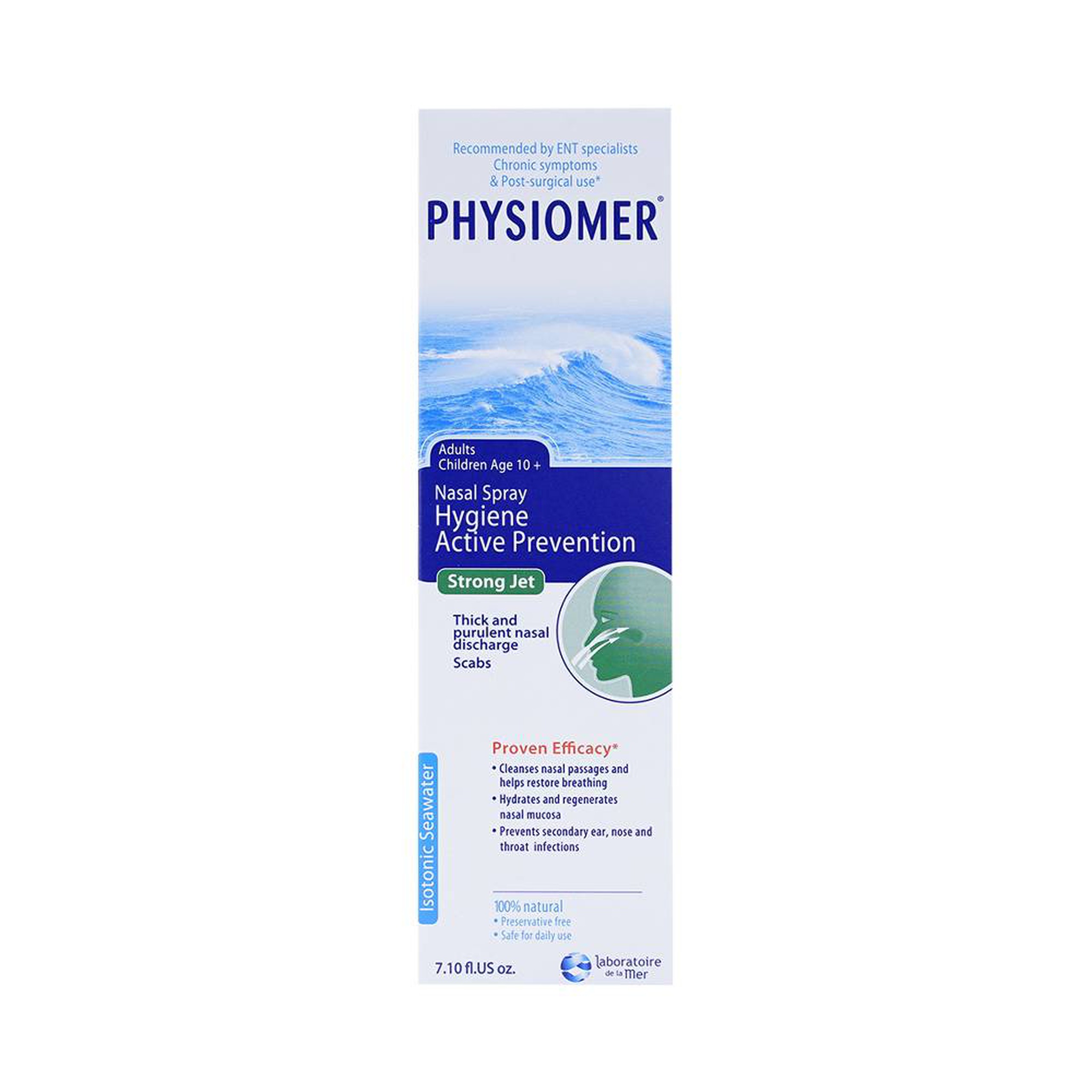 Dung dịch rửa mũi Physiomer Strong Jet làm sạch dịch nhầy đóng nghẹt trong mũi (210ml)